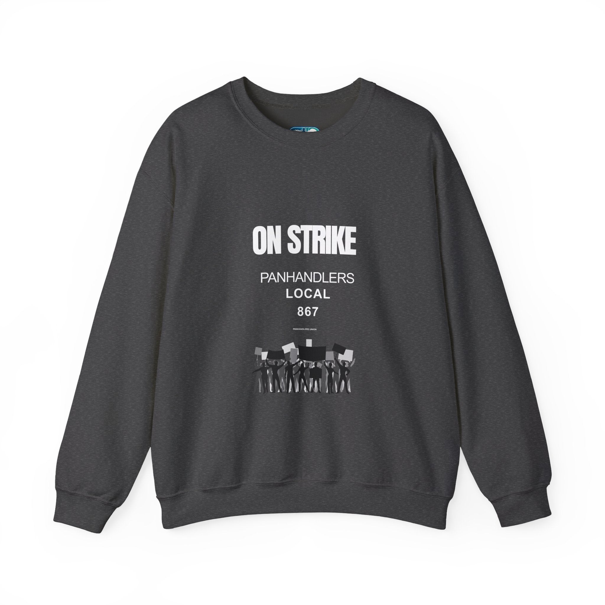 Panhandlers Local 867 Crewneck – Humor Graphic Sweatshirt | Species Ink