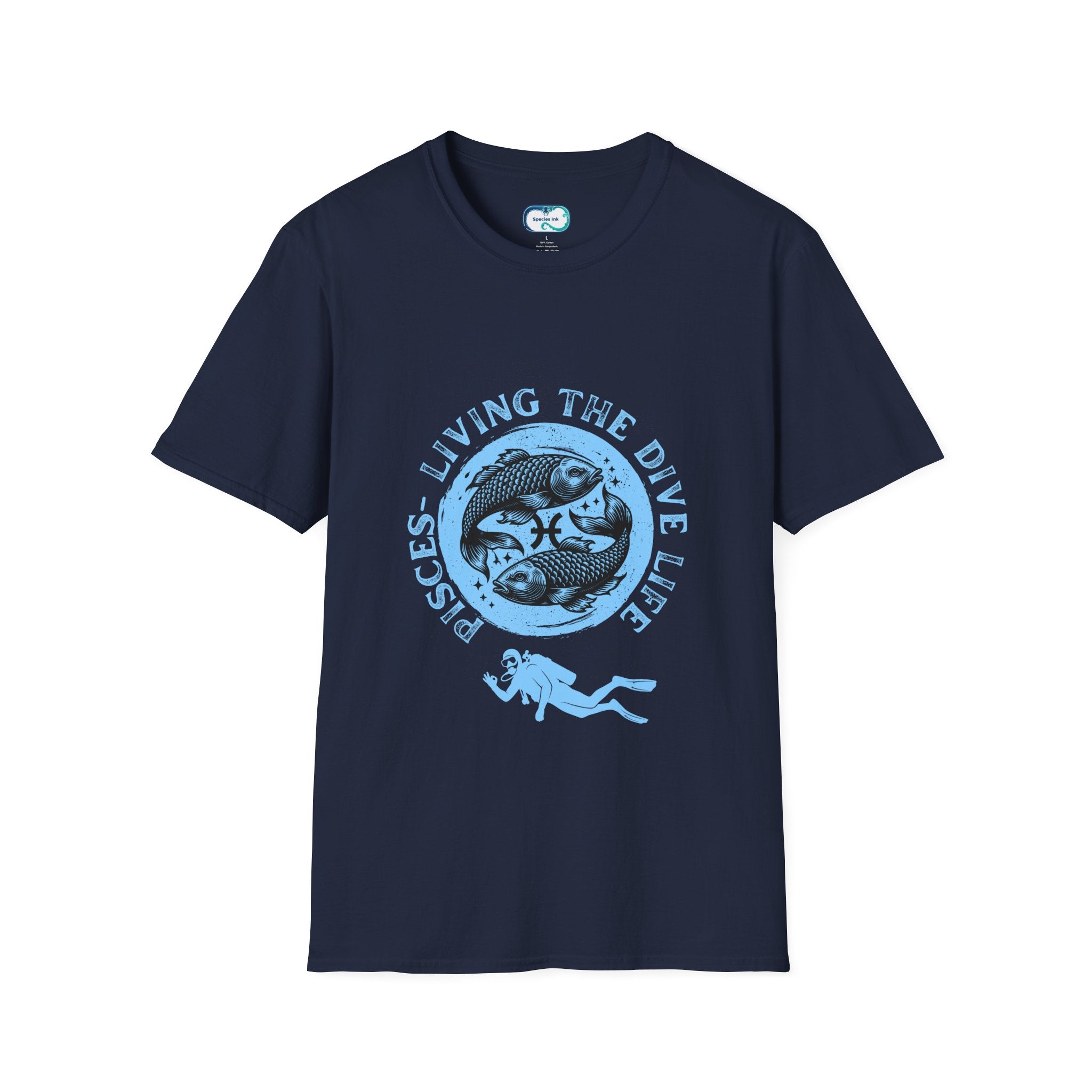 Living the Dive Fish Graphic T-Shirt — Scuba Diver Ocean Tee