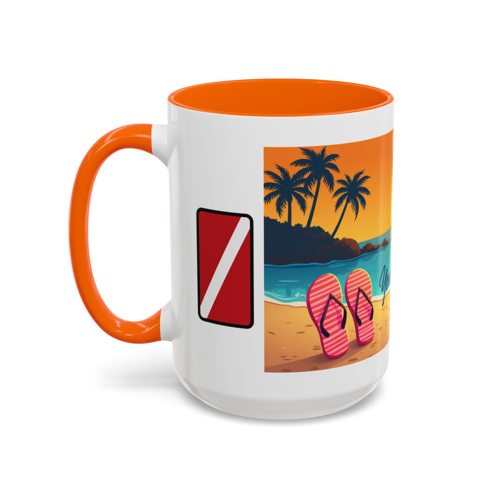 Diver's Sunset Accent Coffee Mug — Beach Scuba Dive Graphic (11/15oz)