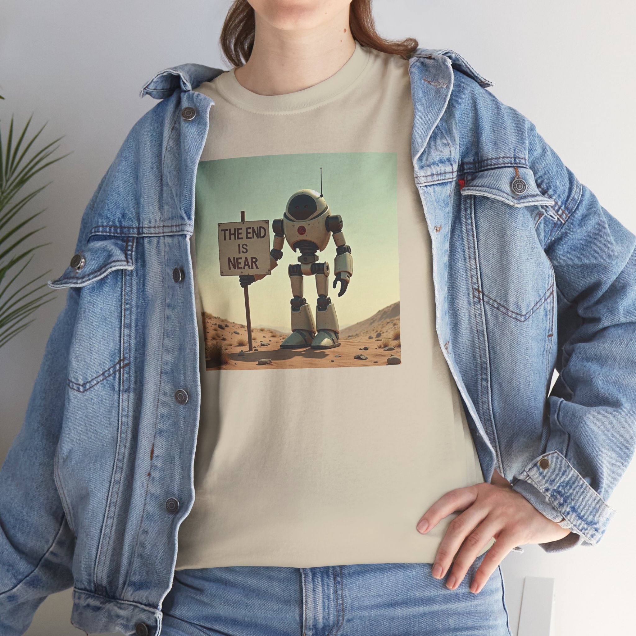 Robot Graphic Tee "The End Is Near" - Retro Sci‑Fi Vintage Tee