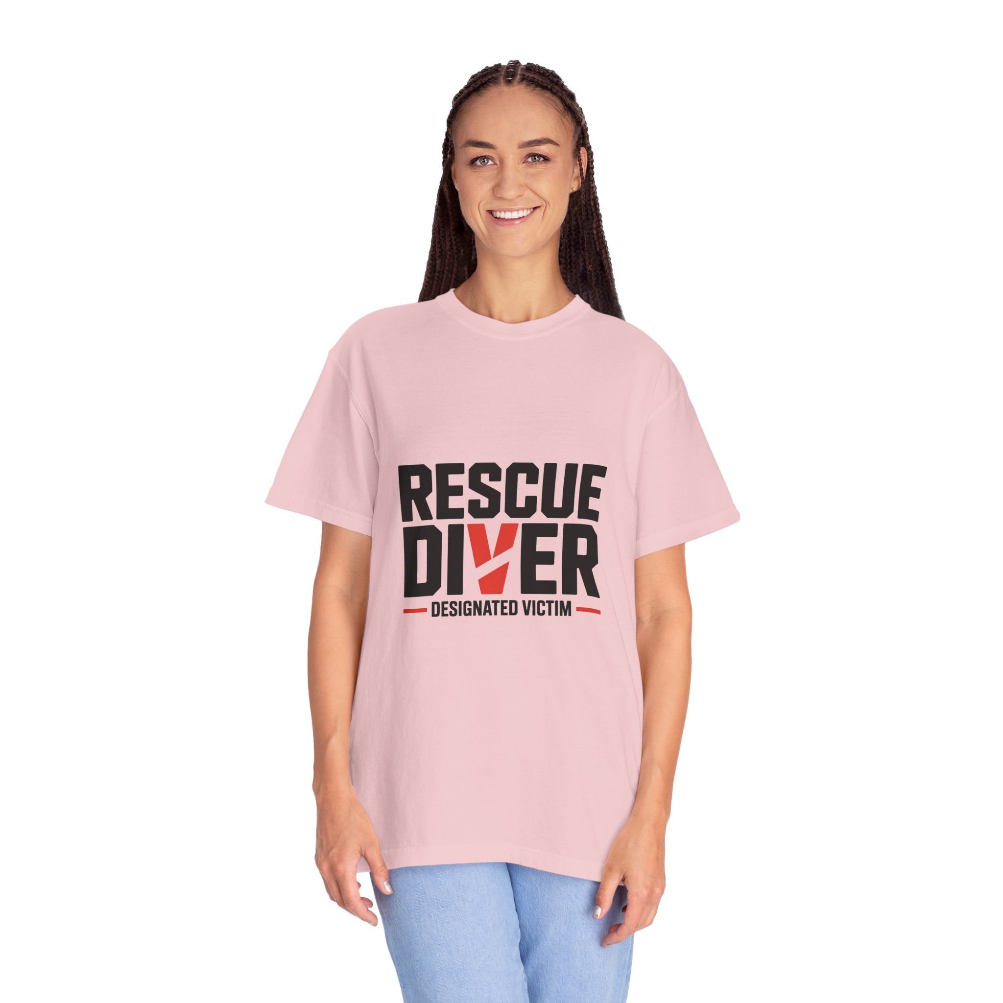 Rescue Diver T‑Shirt — 'Designated Victim' Bold Dive Shirt