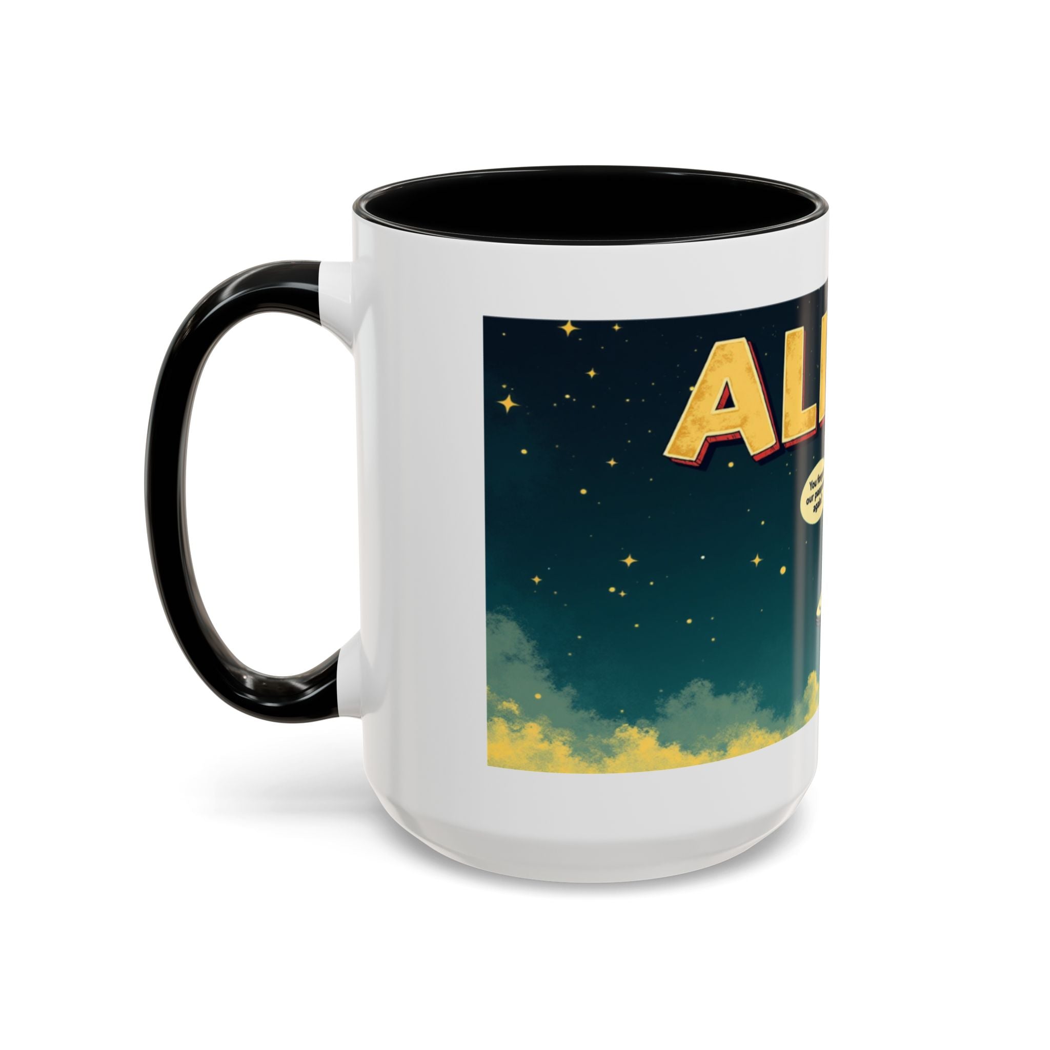 Alien Coffee Mug — "We Are Aliens" Retro UFO Accent Mug (11/15oz)