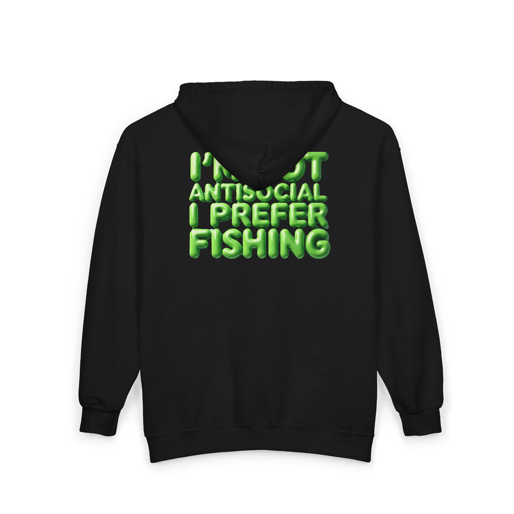 I wish I was fishin Sign Zip Hoodie — Funny  Graphic Sweatshirt