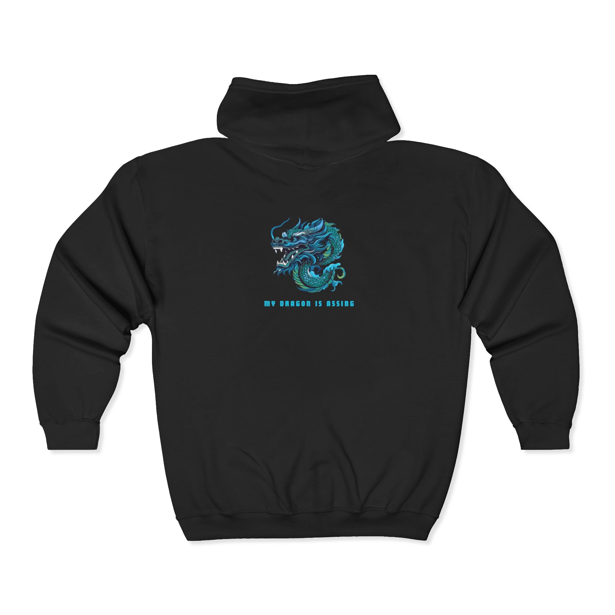 Dragon Graphic Zip Hoodie — "Be Courage or Nothing" Back Print