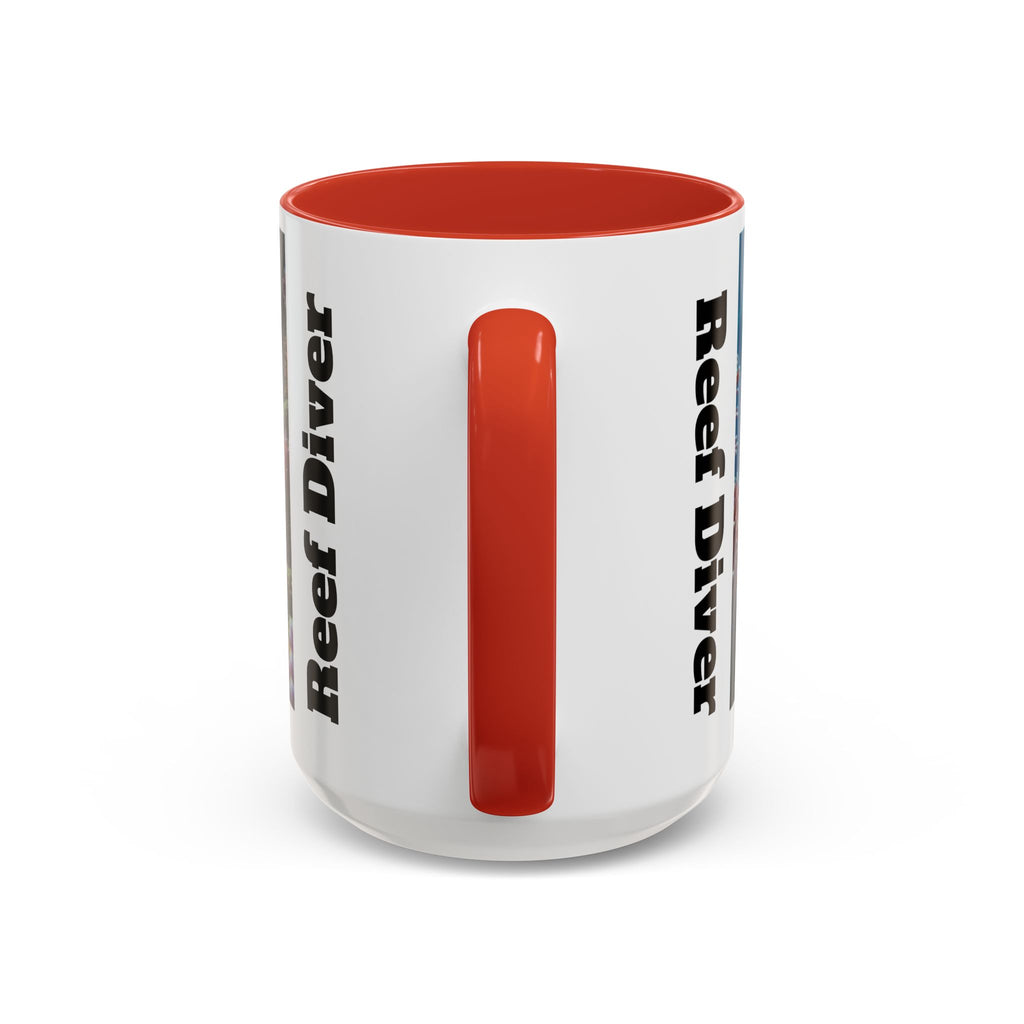 Reef Diver Accent Coffee Mug – Scuba Ocean Underwater Scene (11/15oz)