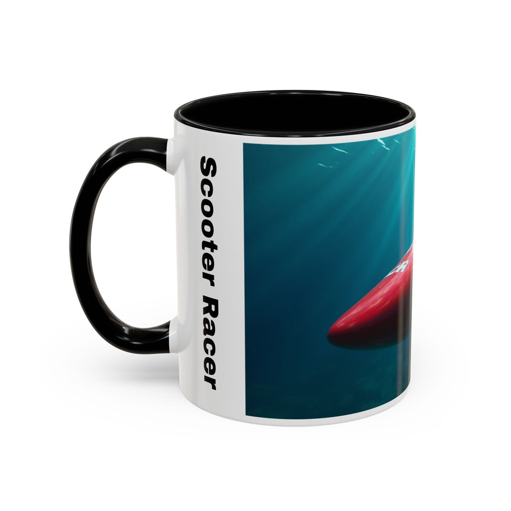 Scooter Racer Coffee Mug — Underwater Sea Scooter Racing Design (11/15oz)