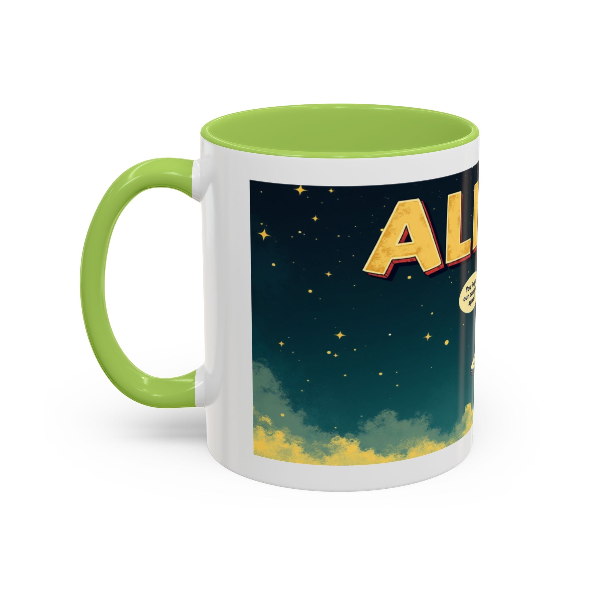 Alien Coffee Mug — "We Are Aliens" Retro UFO Accent Mug (11/15oz)