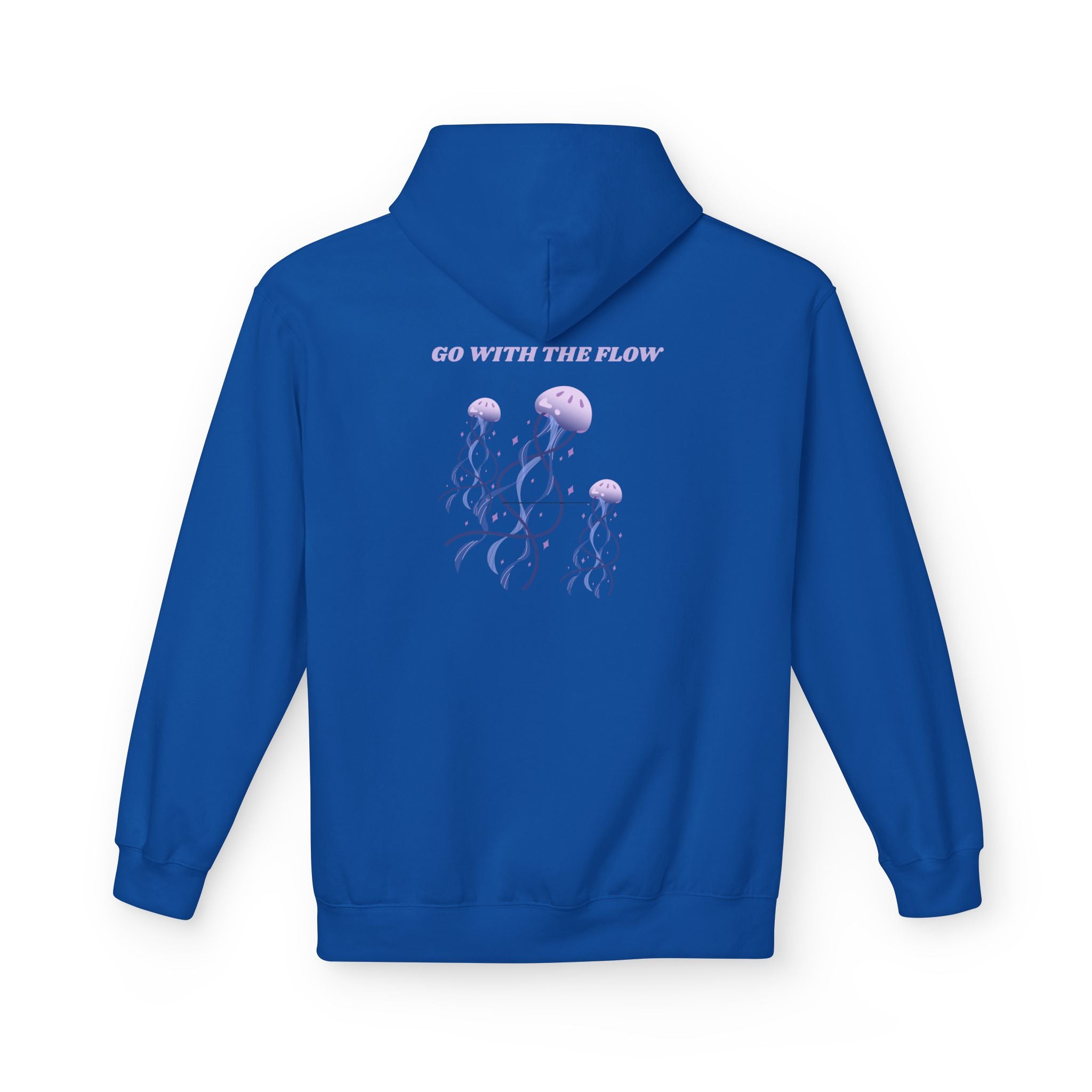 Jellyfish Flow Hoodie — "Go With The Flow" Floral Ocean Graphic