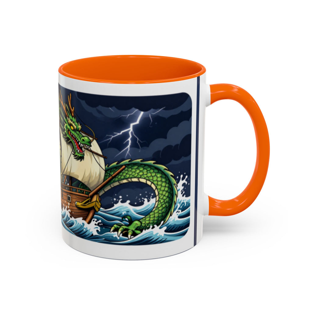 Green Dragon "Here Be Dragons" Fantasy Coffee Mug