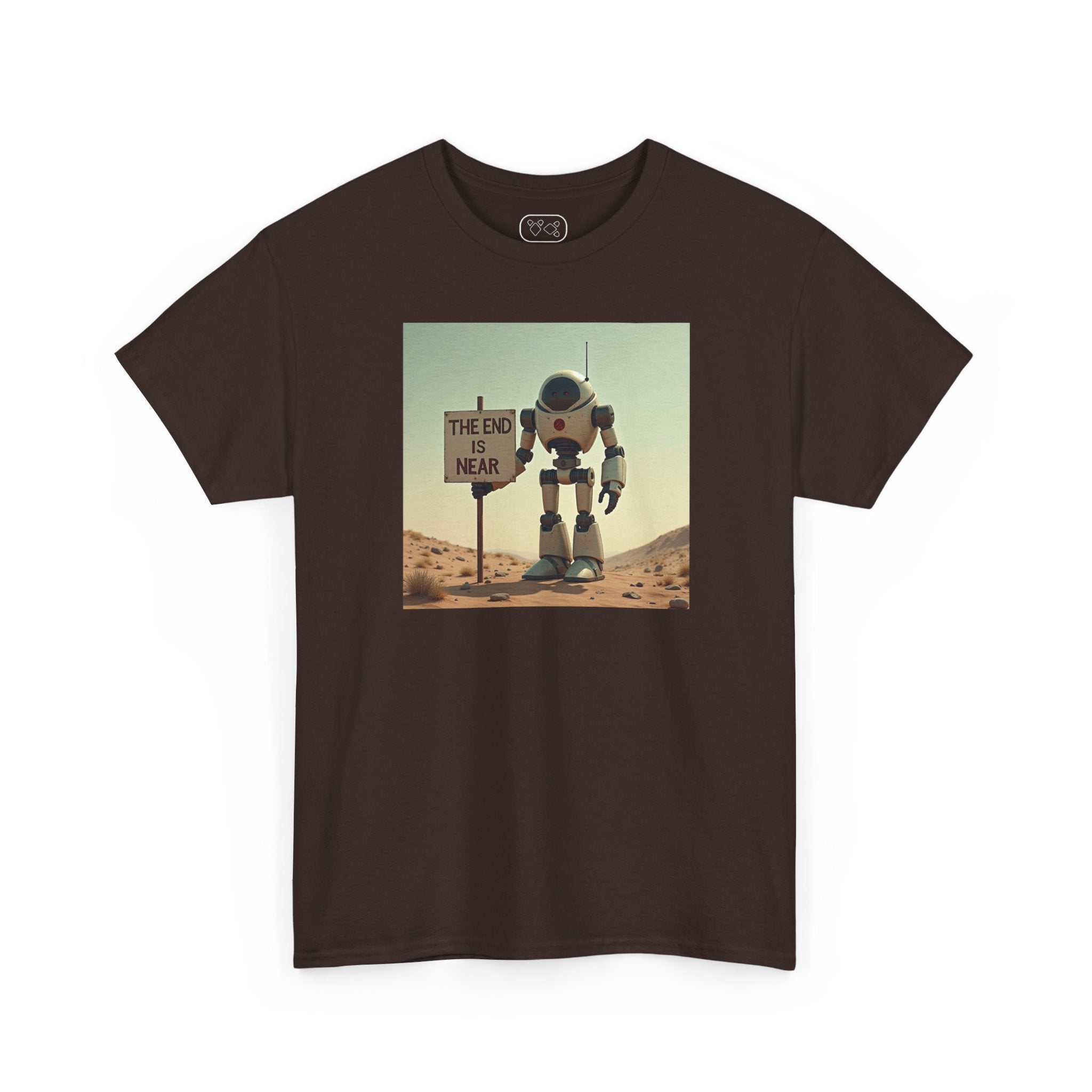 Robot Graphic Tee "The End Is Near" - Retro Sci‑Fi Vintage Tee