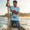 Great Wave Crewneck Sweatshirt — Japanese Wave Graphic with Red Sun