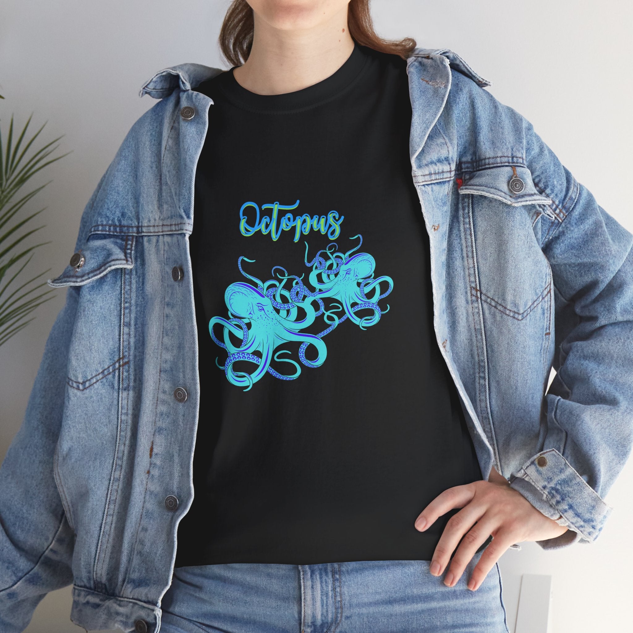 Octopus Graphic Tee — Aqua Ink Marine Animal Shirt