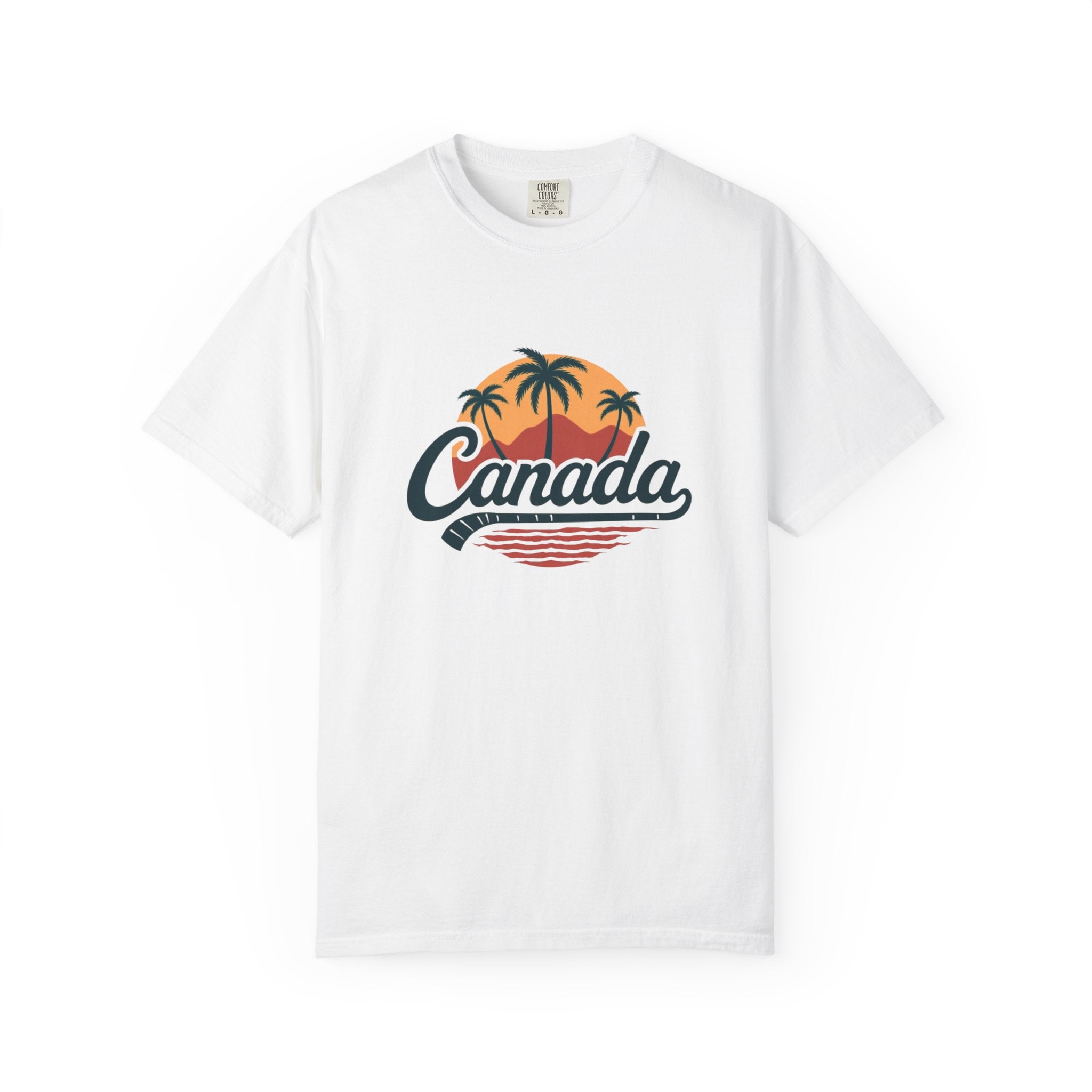 Canada Tropical Tee — Retro Palm Tree Sunset T‑Shirt