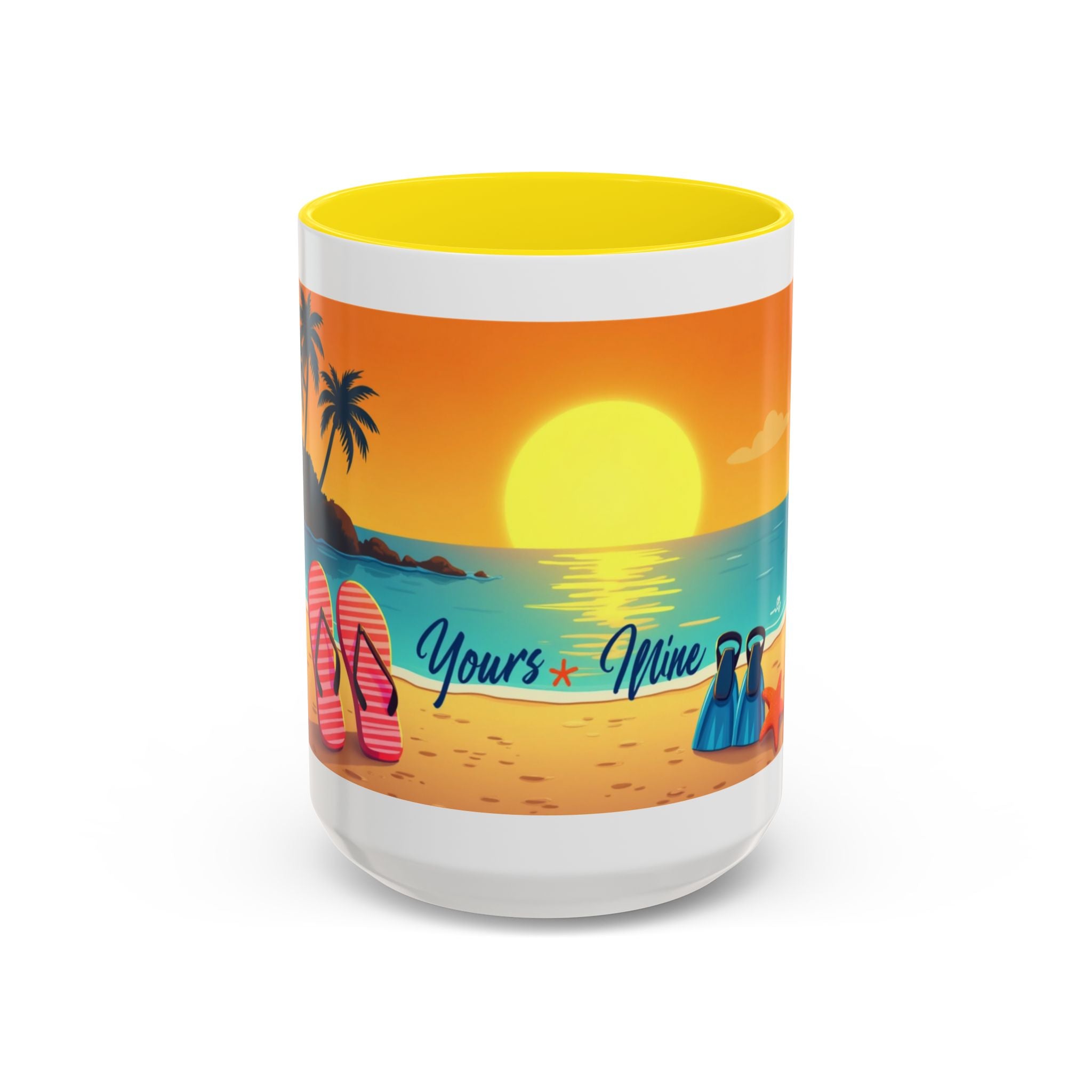 Diver's Sunset Accent Coffee Mug — Beach Scuba Dive Graphic (11/15oz)