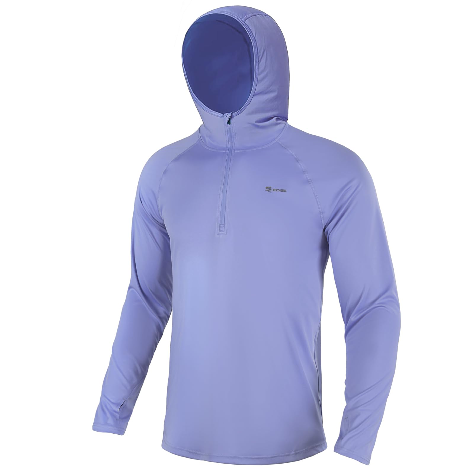 Men's UPF 50+ 1/4 Zip Rash Guard Hoodie — Quick-Dry Long Sleeve Swim Shirt