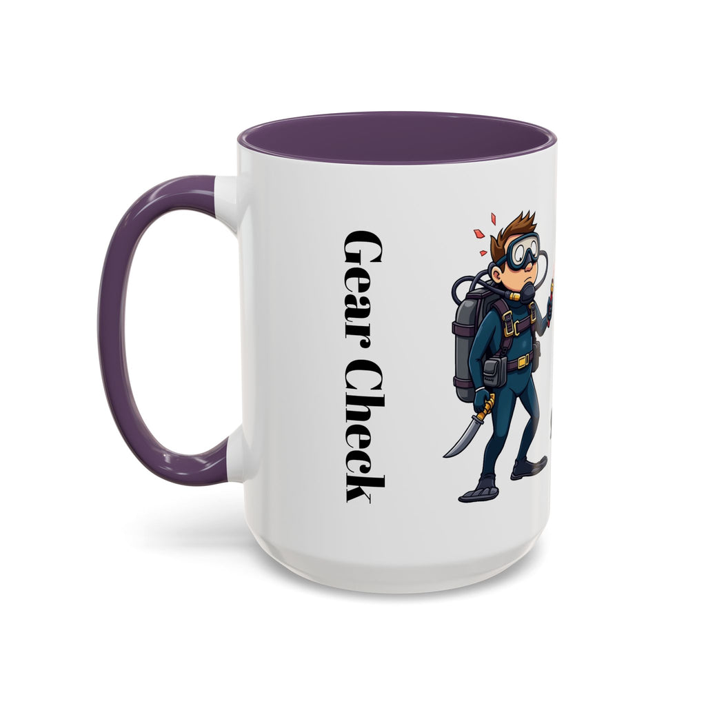 Hockey 'Gear Check' Accent Coffee Mug — Funny Hockey Player Illustration (11/15oz)