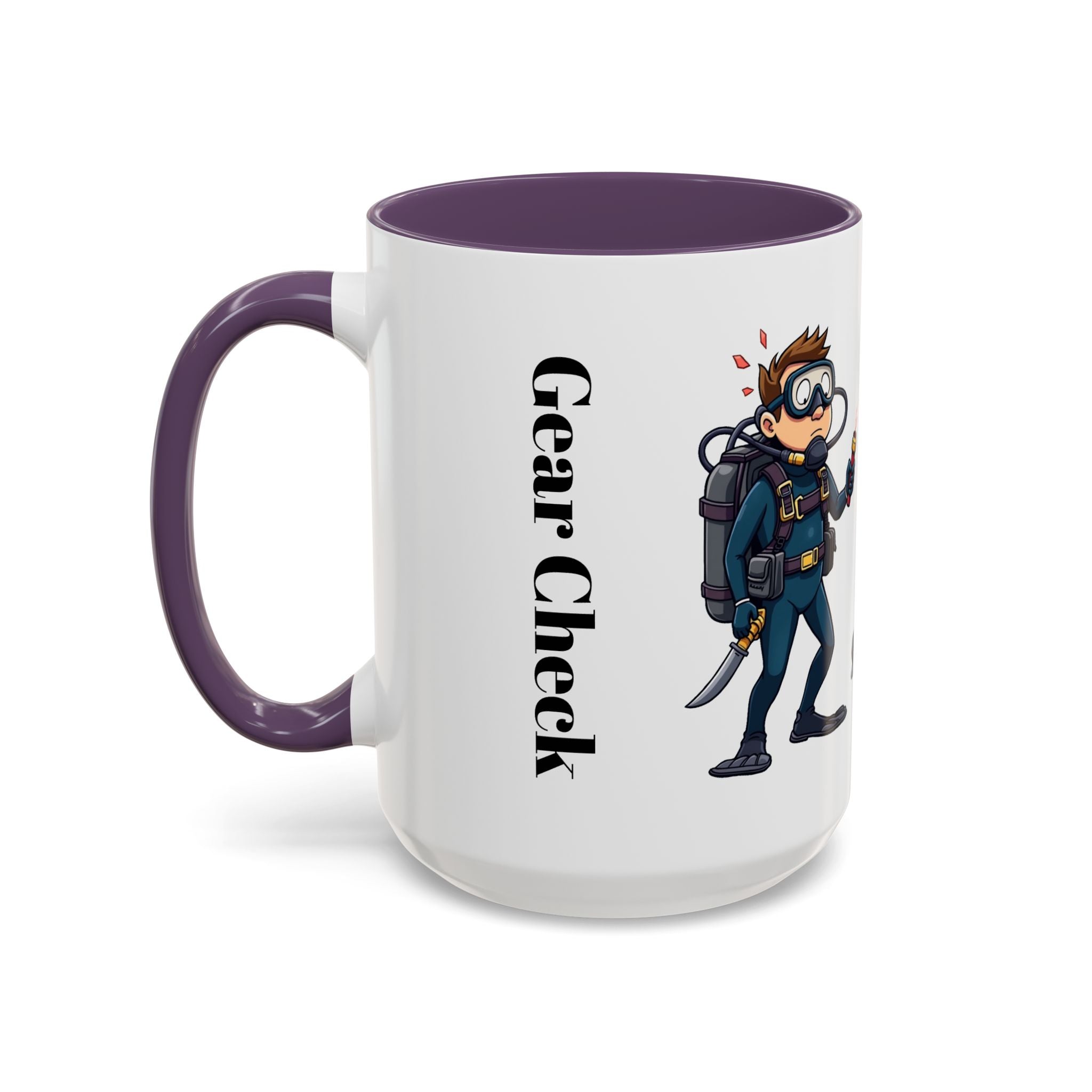 Hockey 'Gear Check' Accent Coffee Mug — Funny Hockey Player Illustration (11/15oz)