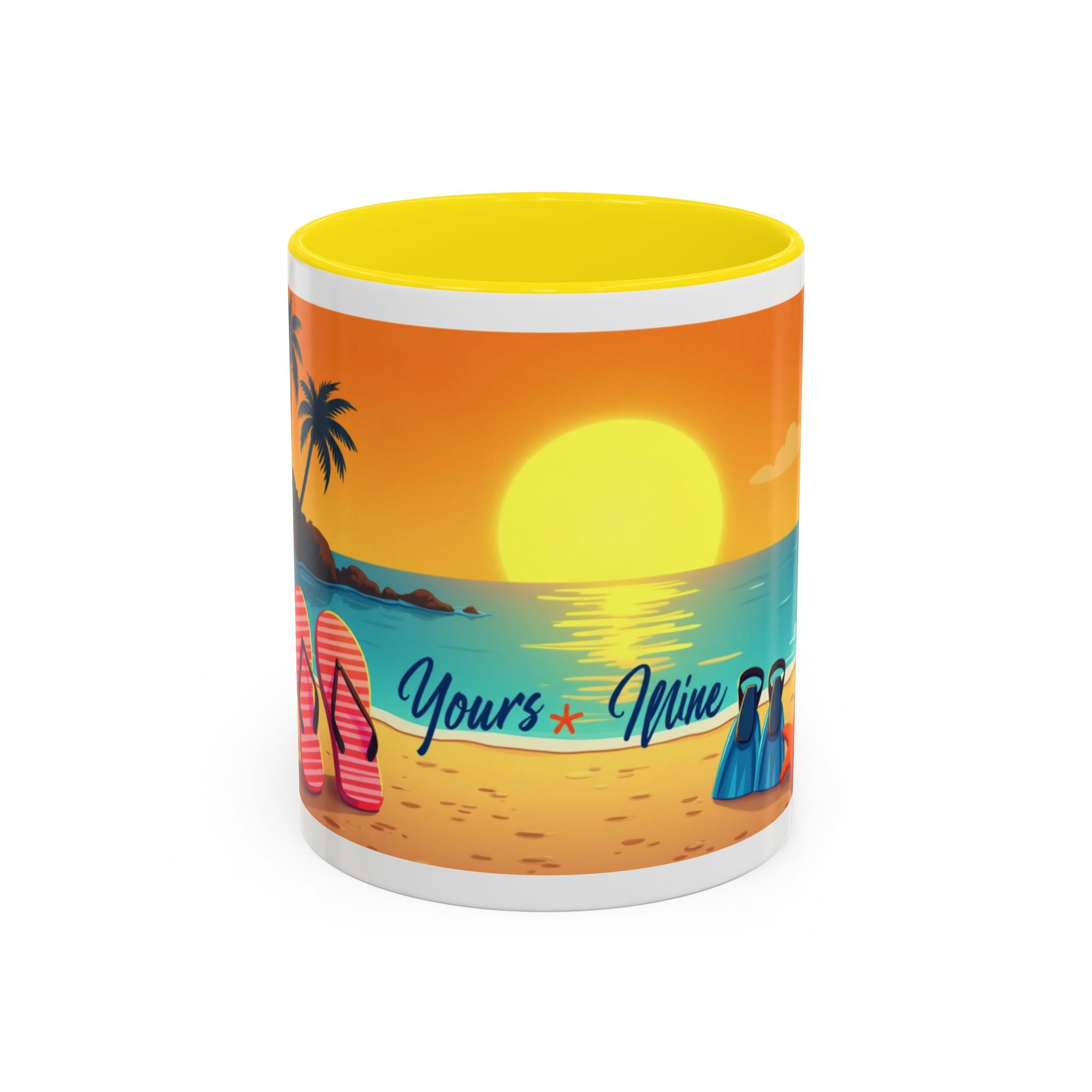 Diver's Sunset Accent Coffee Mug — Beach Scuba Dive Graphic (11/15oz)