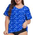 FOREYOND Women’s Plus Size Rash Guard — UPF 50+ Short Sleeve Swim Top