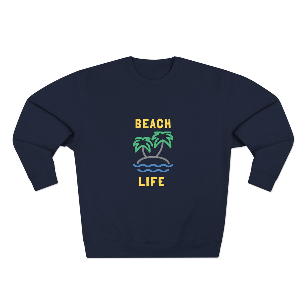 Beach Life Crewneck Sweatshirt — Palm Tree Island Graphic