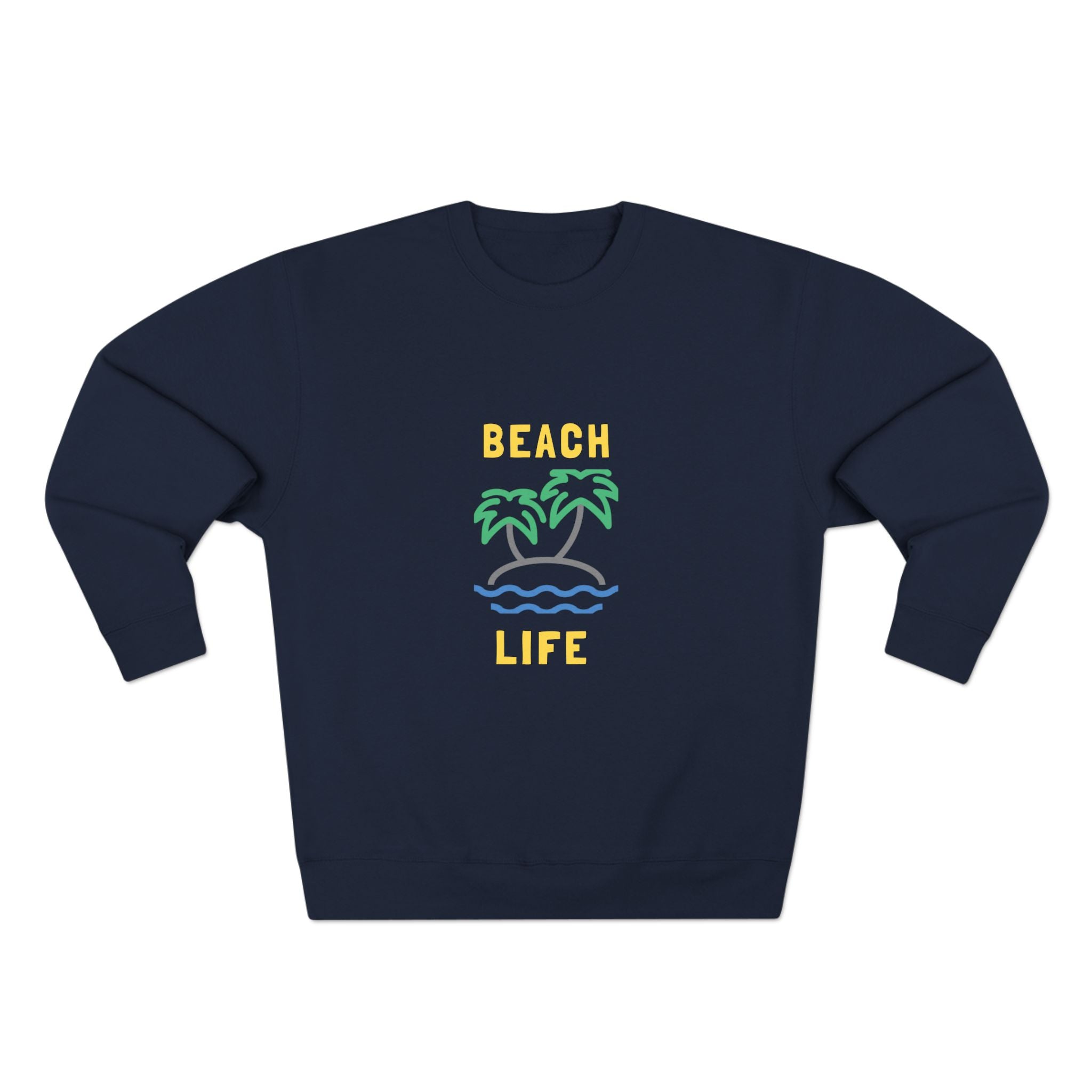 Beach Life Crewneck Sweatshirt — Palm Tree Island Graphic