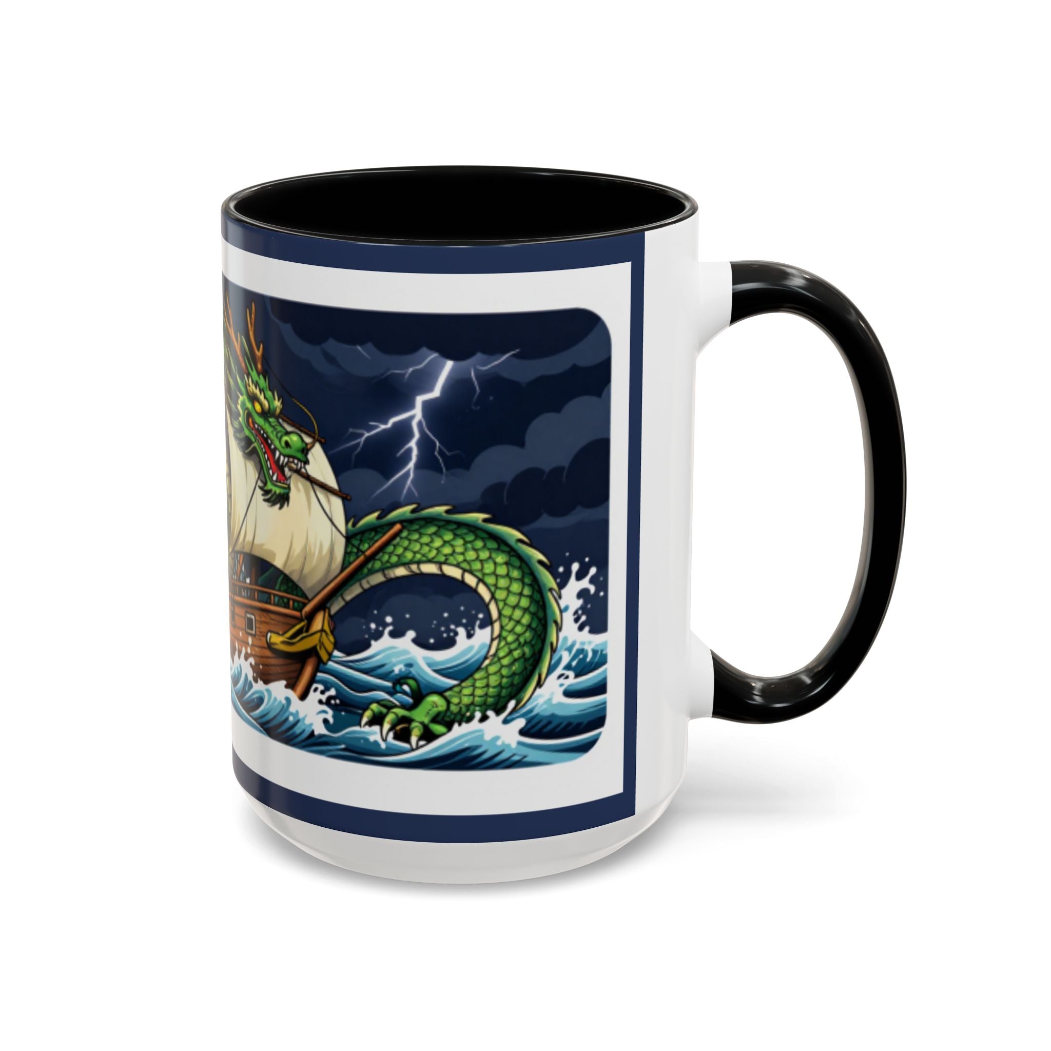 Green Dragon "Here Be Dragons" Fantasy Coffee Mug