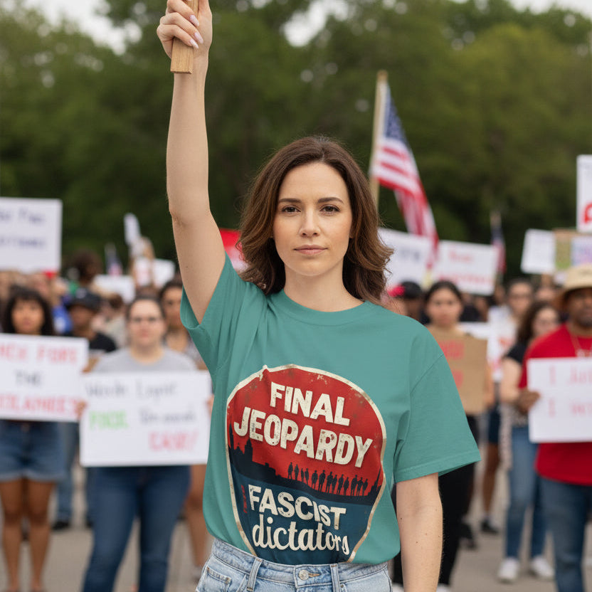 “Final Jeopardy: Fascist Dictators” Vintage Political Graphic Tee