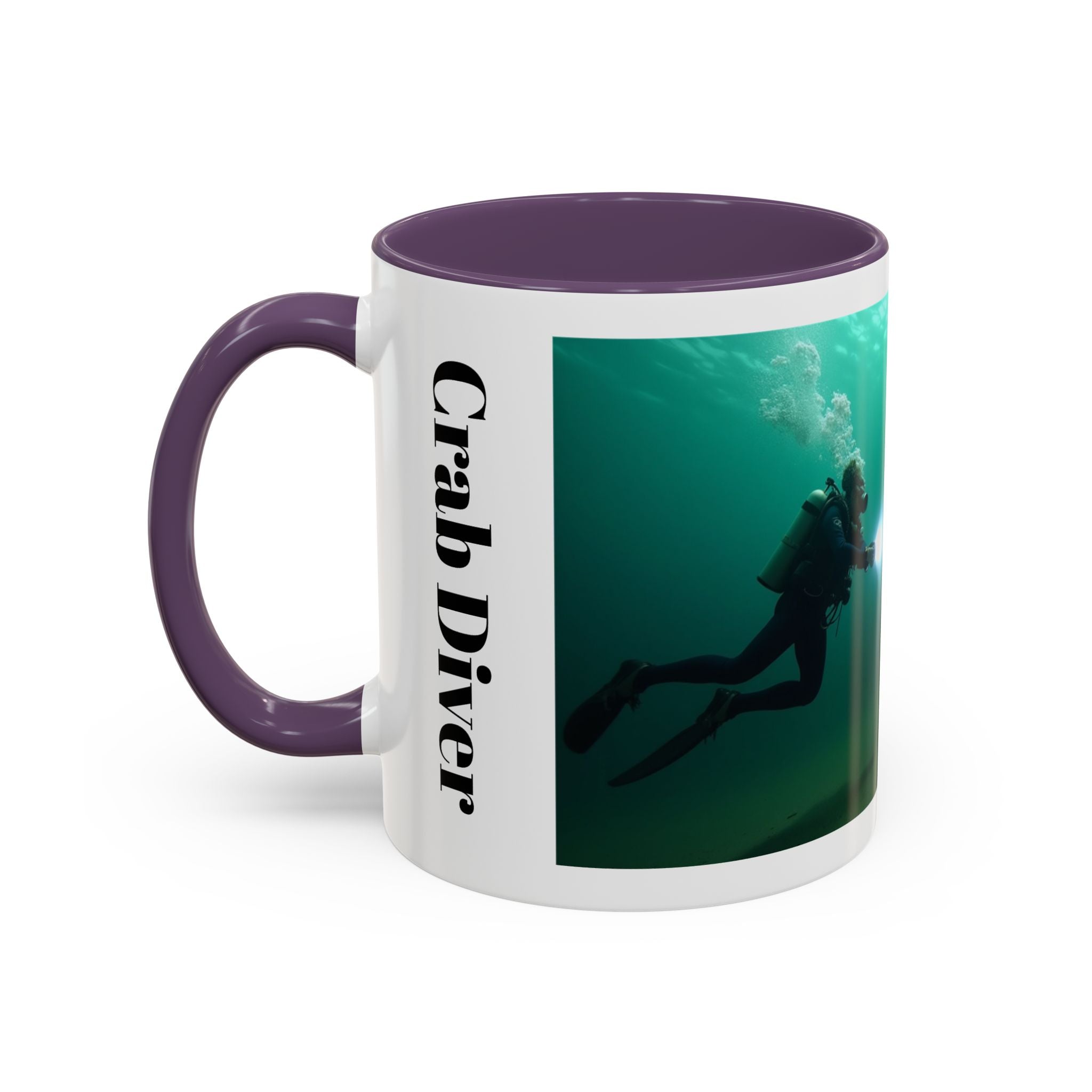 Crab Diver Accent Coffee Mug — Underwater Scuba Scene (11/15oz)