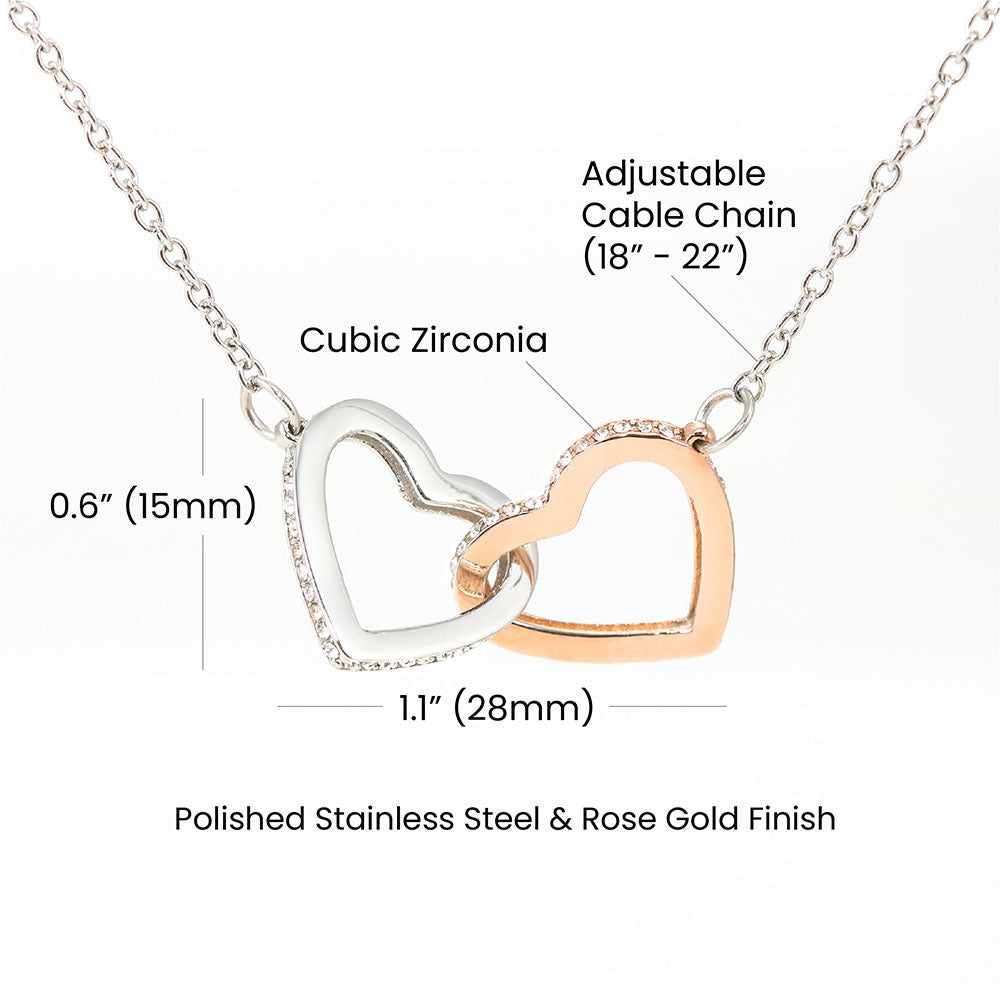 Linked Heart to Heart — Interlocking Hearts CZ Necklace