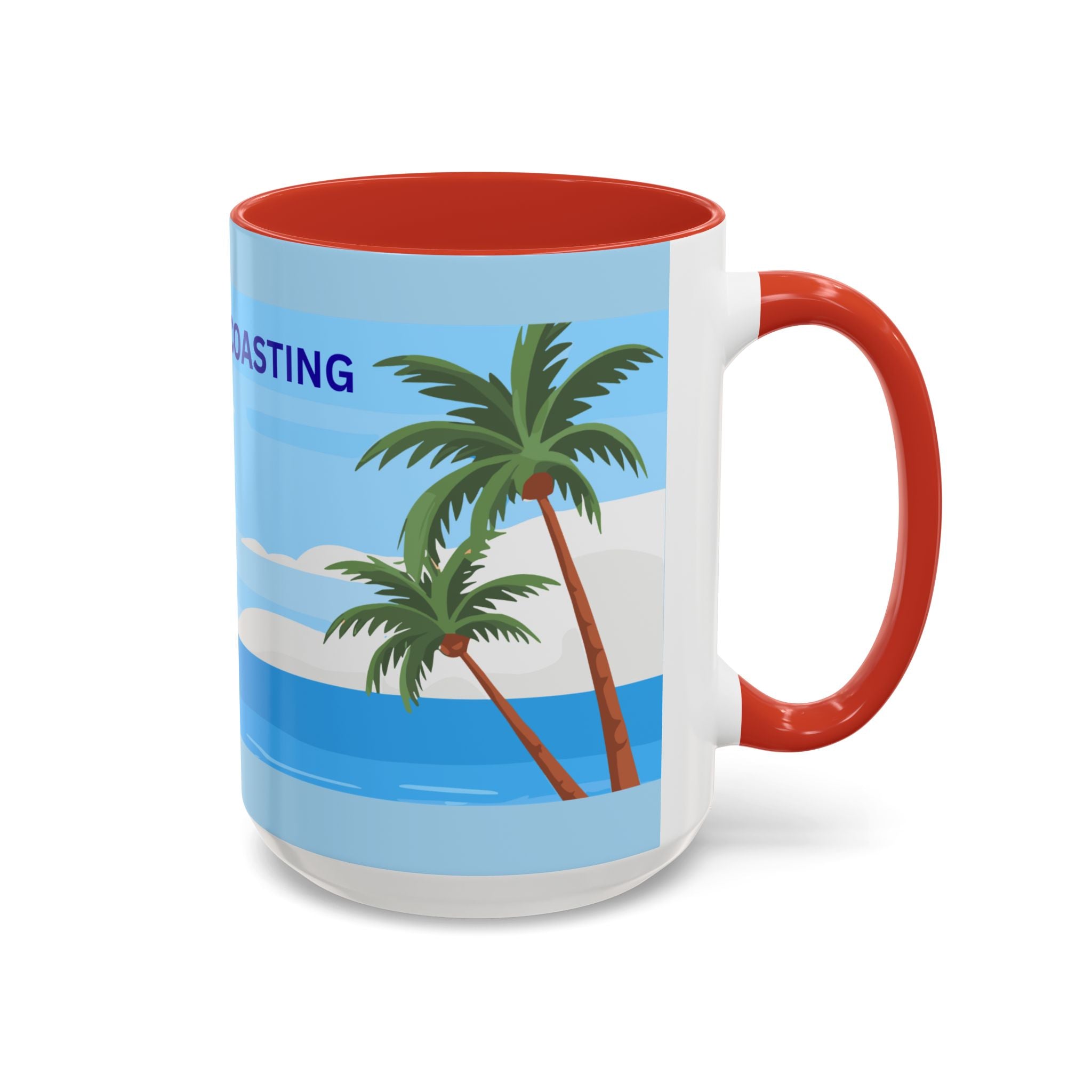 Coffee Mug — “I’m Just Coasting” Tropical Palm Beach Ceramic Accent Mug
