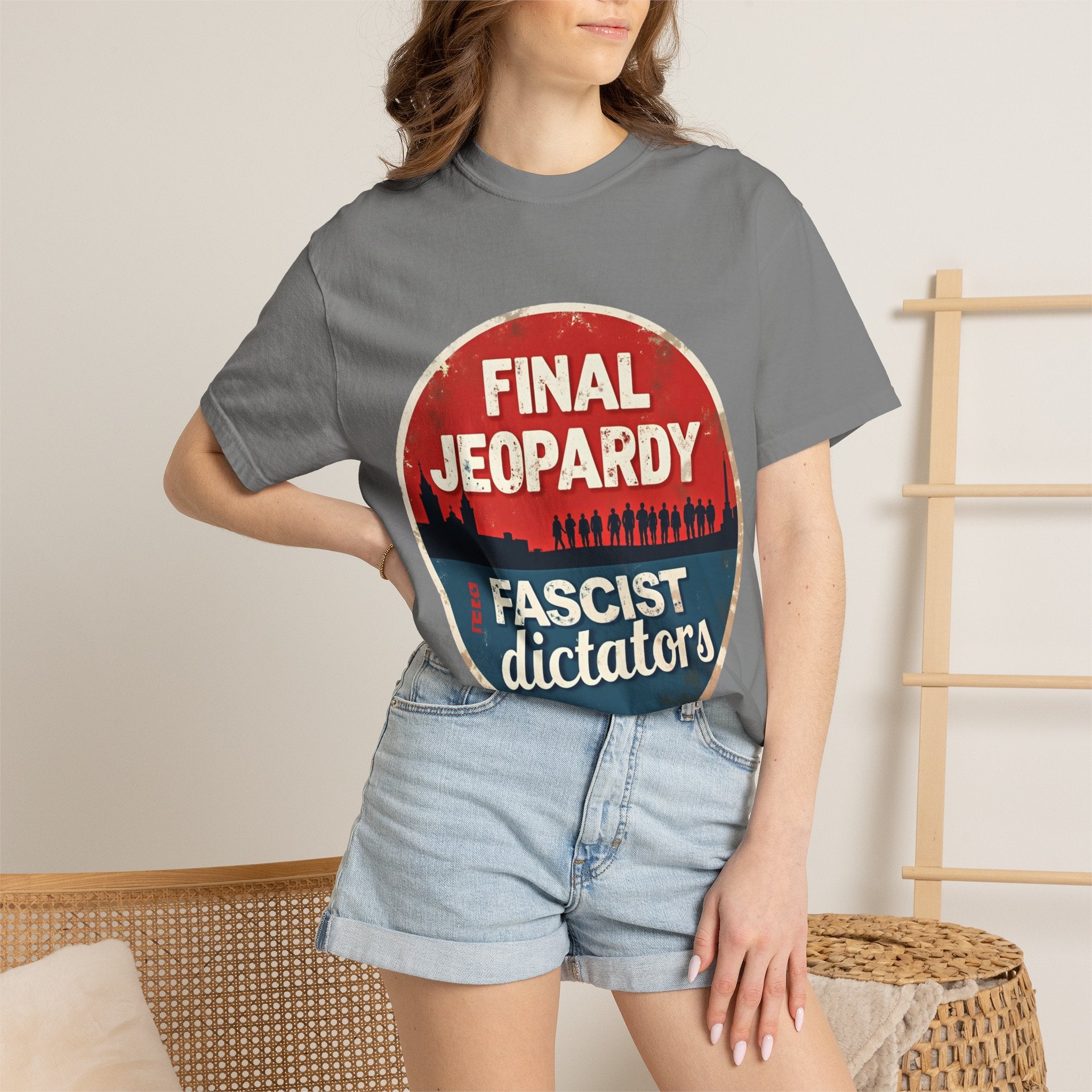 “Final Jeopardy: Fascist Dictators” Vintage Political Graphic Tee