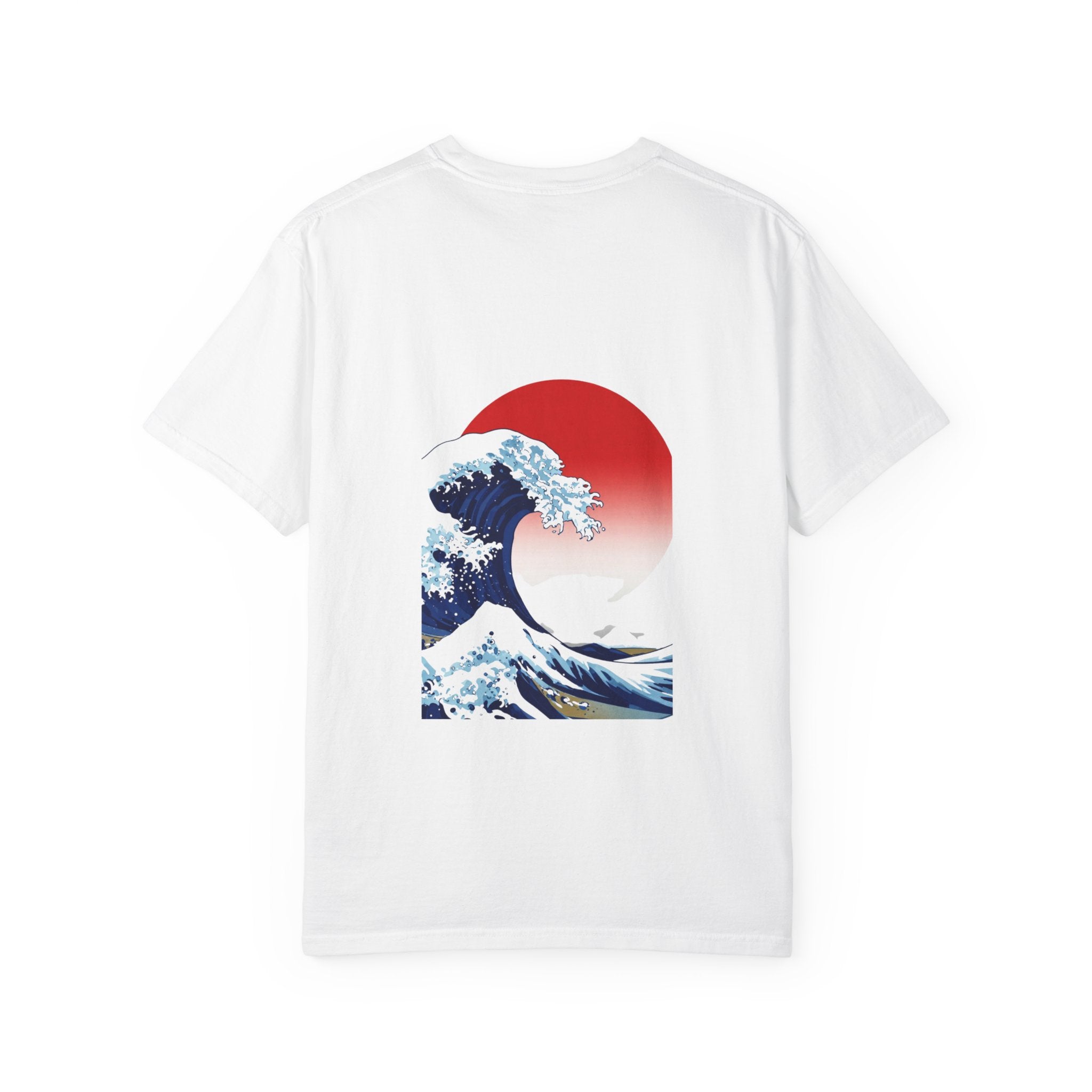 Great Wave Crewneck Sweatshirt — Japanese Wave Graphic with Red Sun