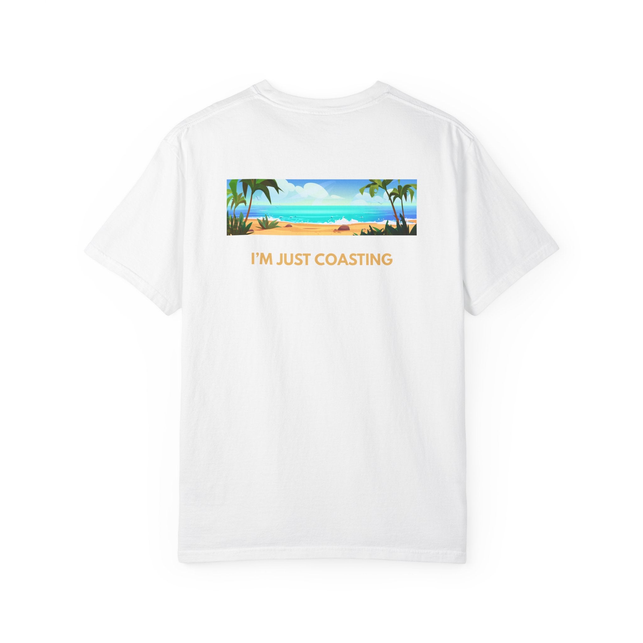 Beach Vibes Tee — "I'm Just Coasting" Coastal Graphic T-Shirt