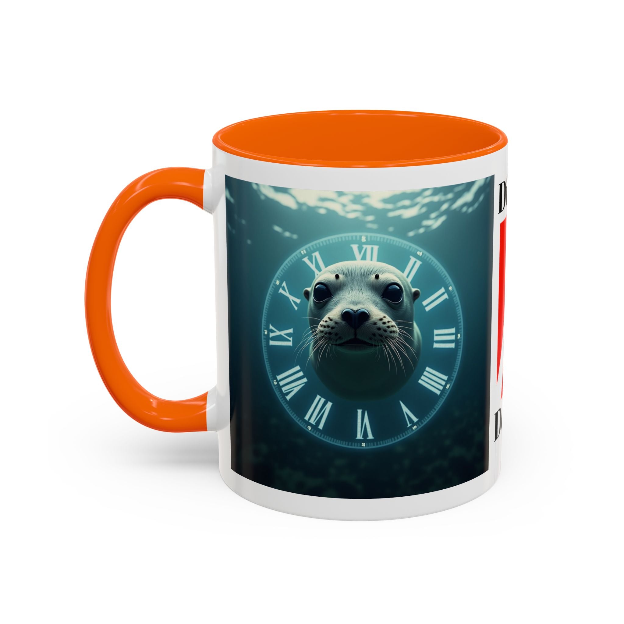Seal Clock Accent Coffee Mug — Nautical Ocean Animal Coffee Cup (11/15 oz)