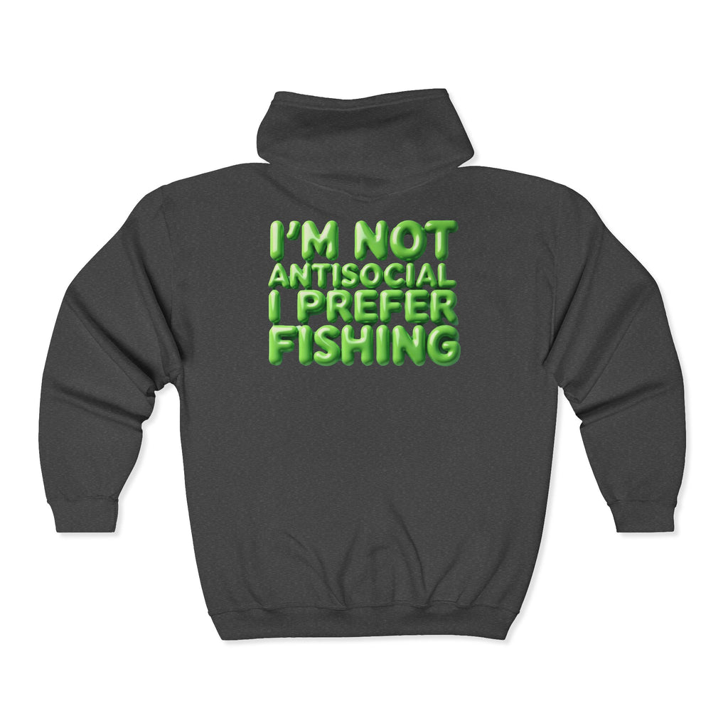I wish I was fishin Sign Zip Hoodie — Funny  Graphic Sweatshirt