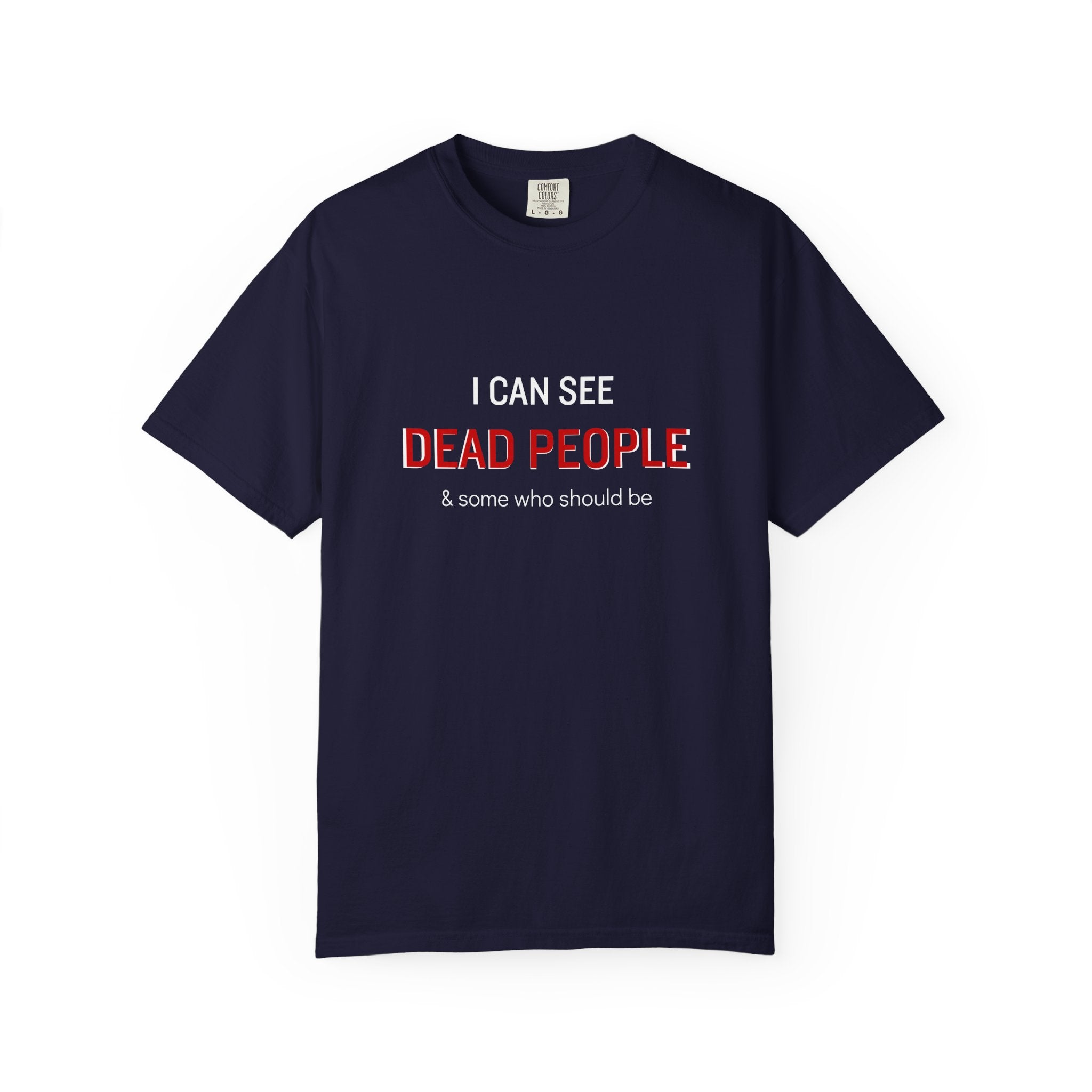 Dead People Tee — Minimal Red Text Graphic T-Shirt