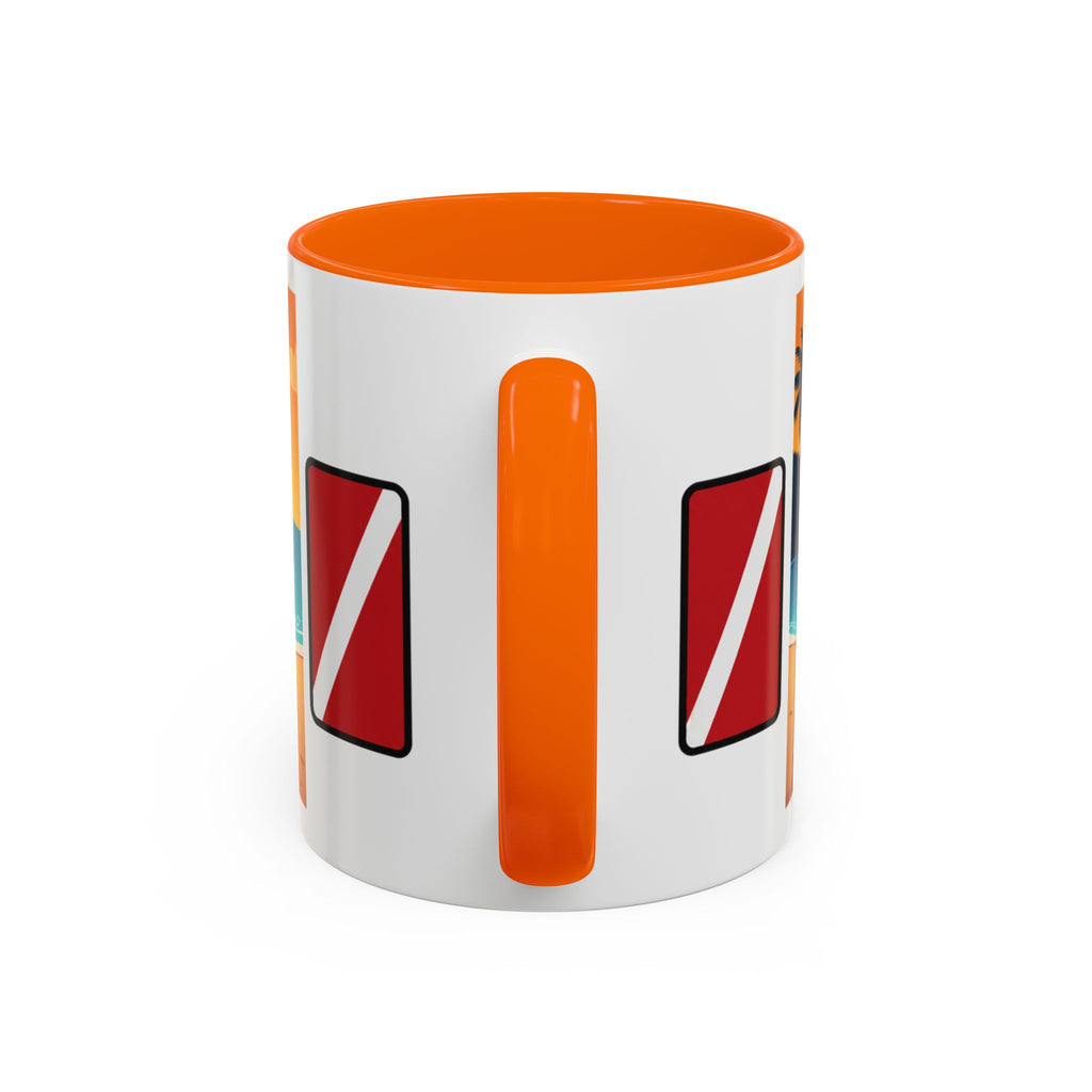 Diver's Sunset Accent Coffee Mug — Beach Scuba Dive Graphic (11/15oz)