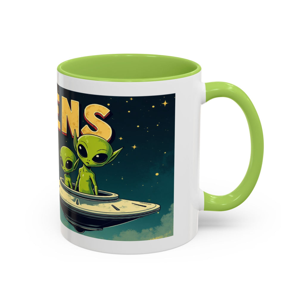 Alien Coffee Mug — "We Are Aliens" Retro UFO Accent Mug (11/15oz)