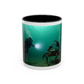 Crab Diver Accent Coffee Mug — Underwater Scuba Scene (11/15oz)
