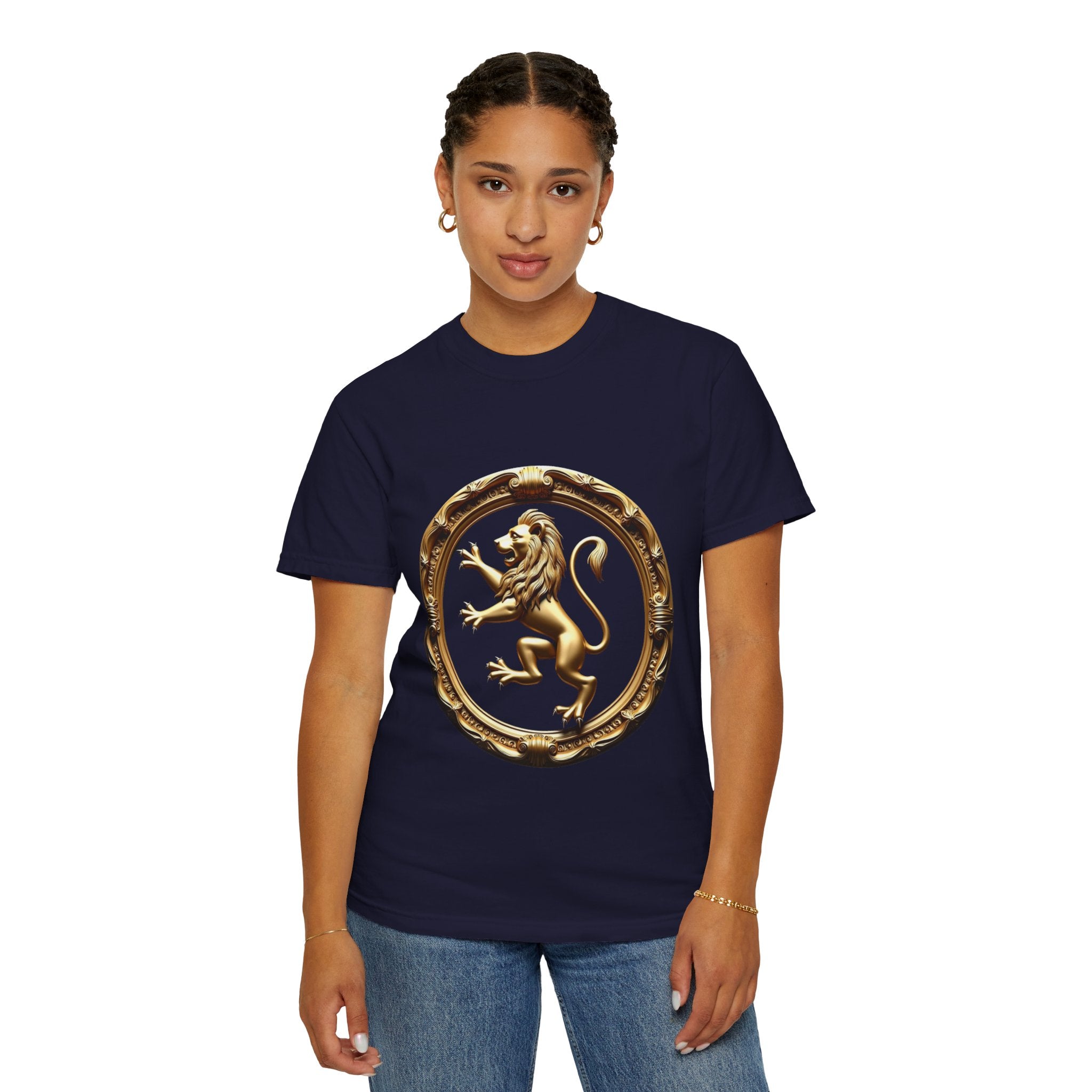 Lion Crest T‑Shirt — Gold Heraldic Emblem Tee