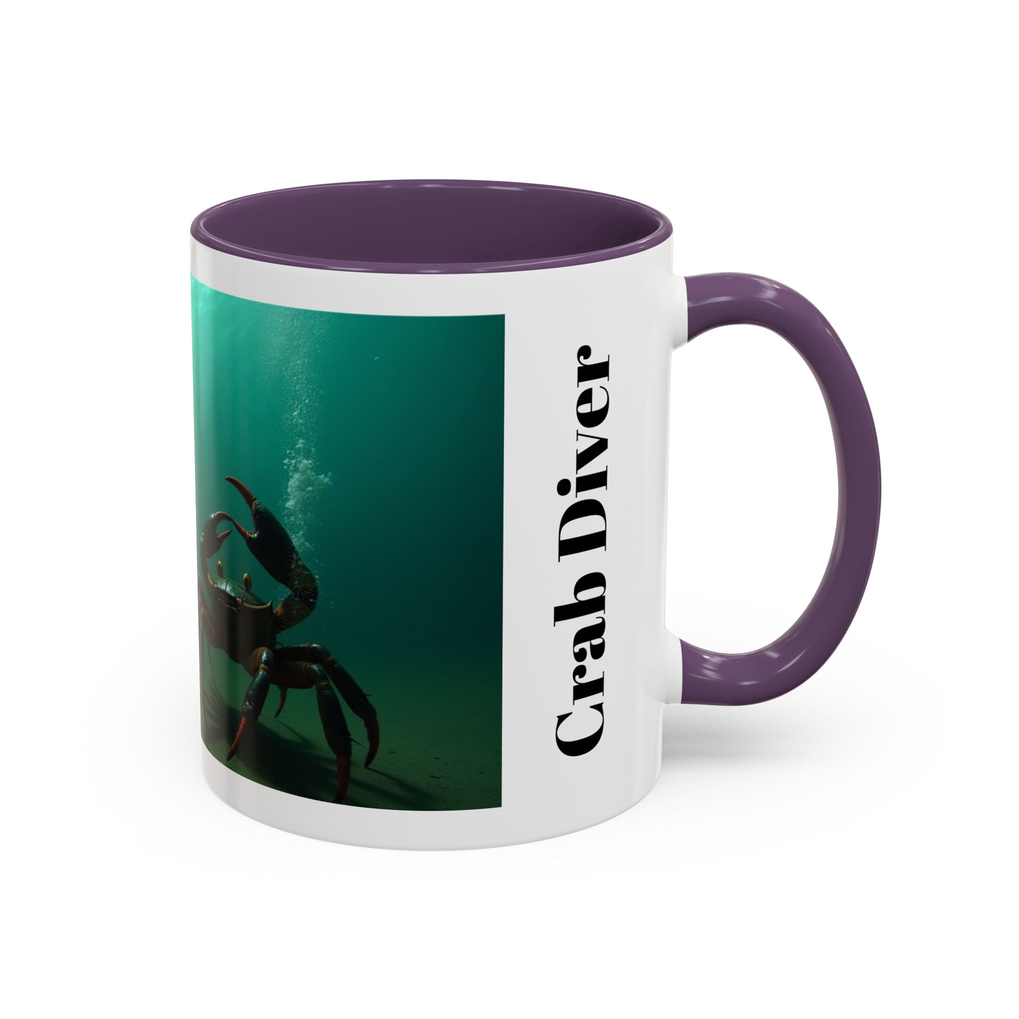 Crab Diver Accent Coffee Mug — Underwater Scuba Scene (11/15oz)