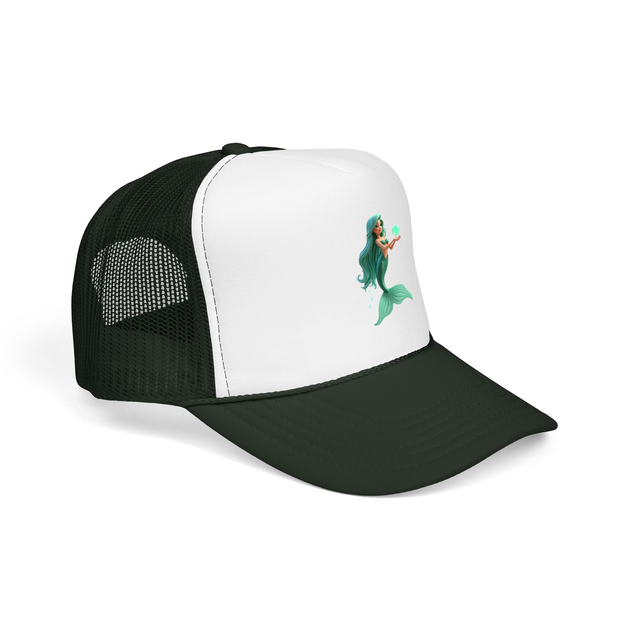 Mermaid Trucker Hat — Cute Teal Mermaid Foam Cap