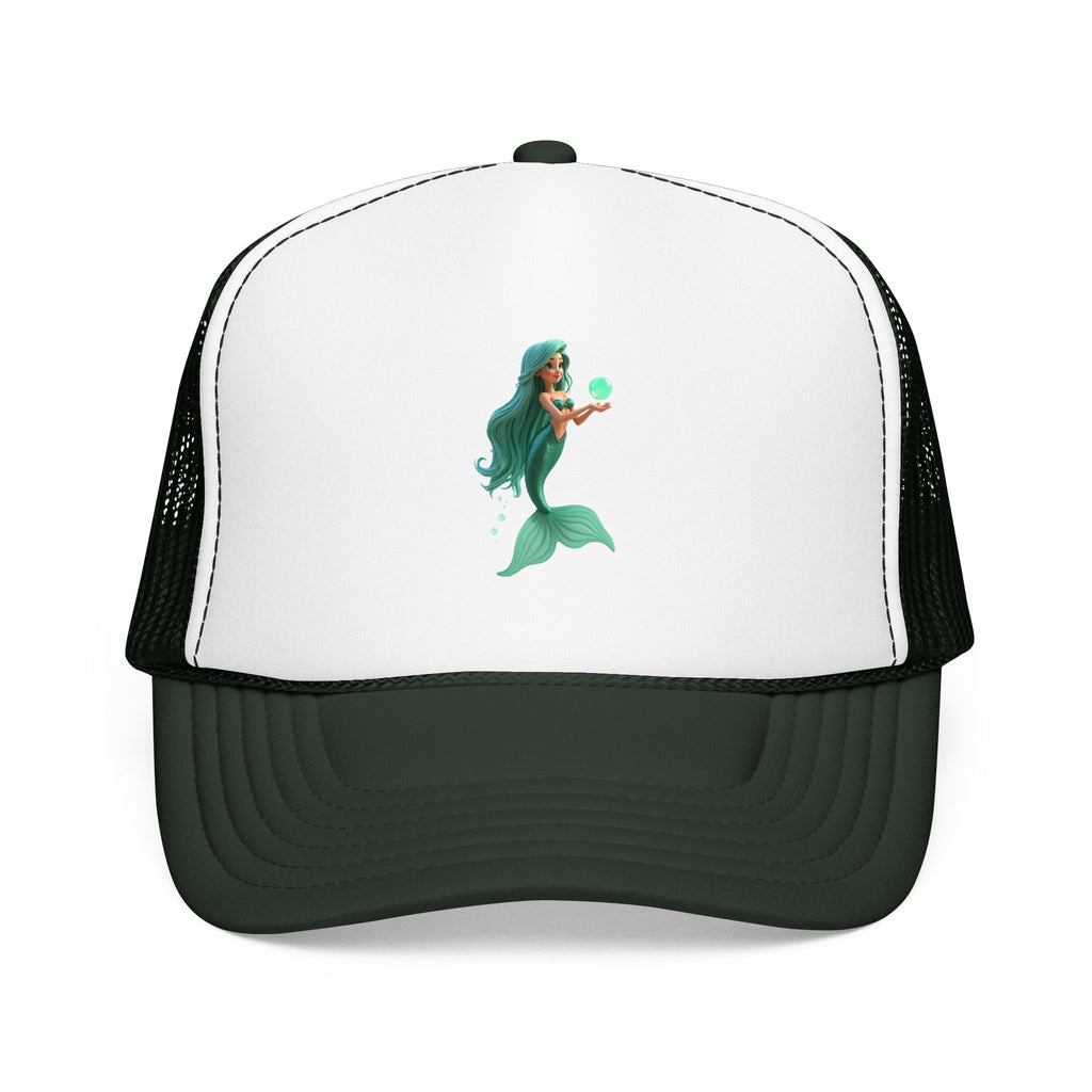 Mermaid Trucker Hat — Cute Teal Mermaid Foam Cap
