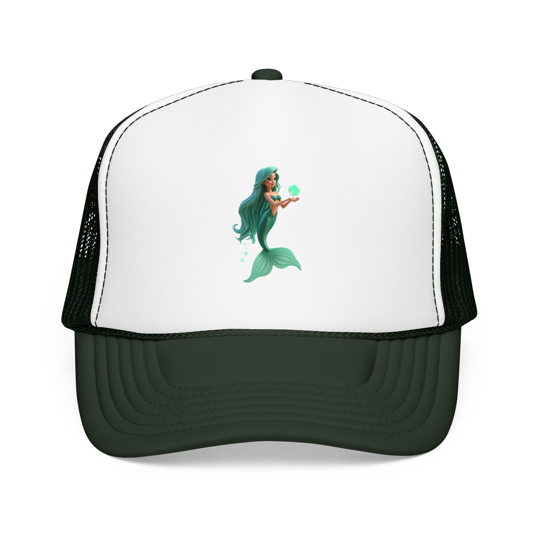 Mermaid Trucker Hat — Cute Teal Mermaid Foam Cap