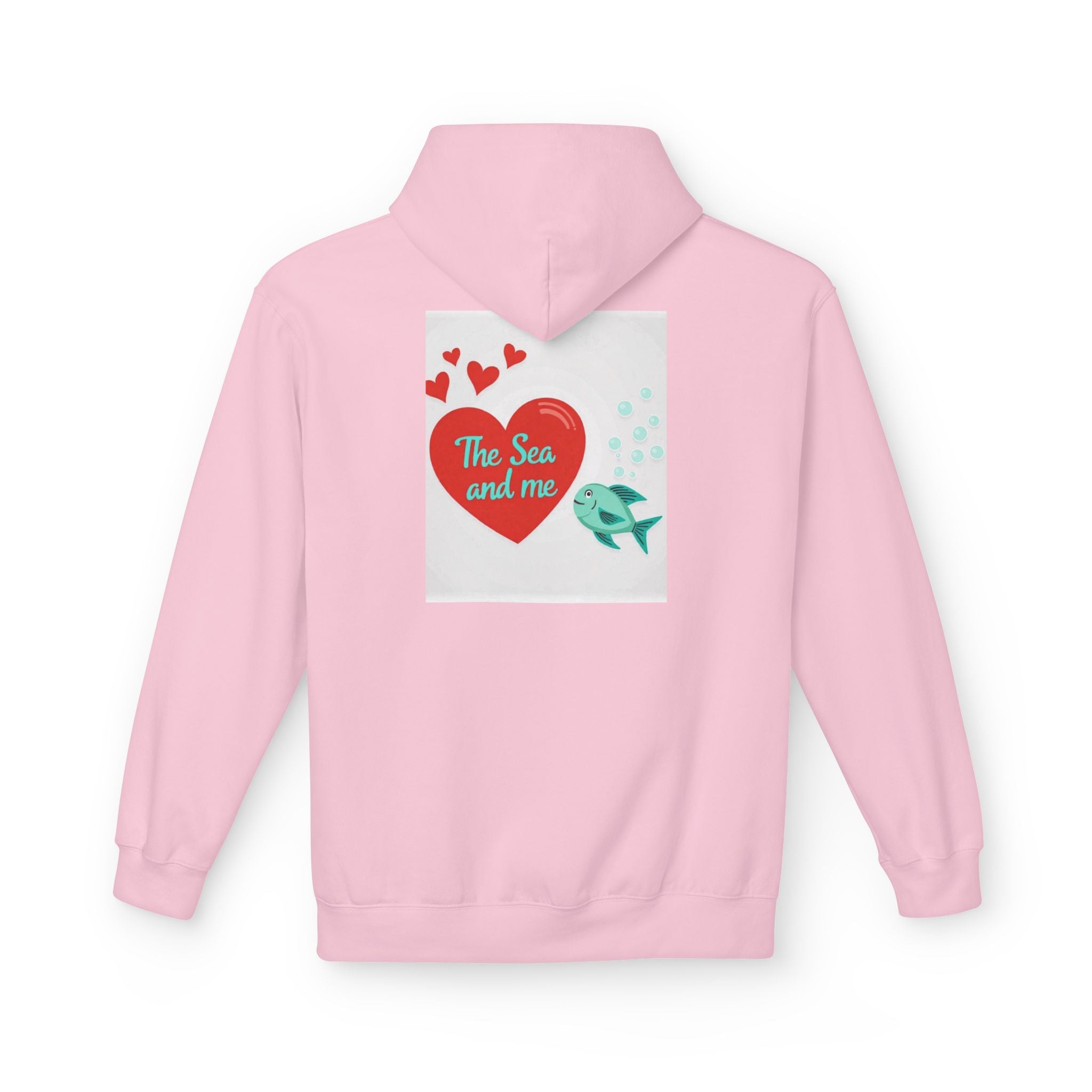 Sea and Me Hoodie — Cute Heart & Fish Graphic Pullover