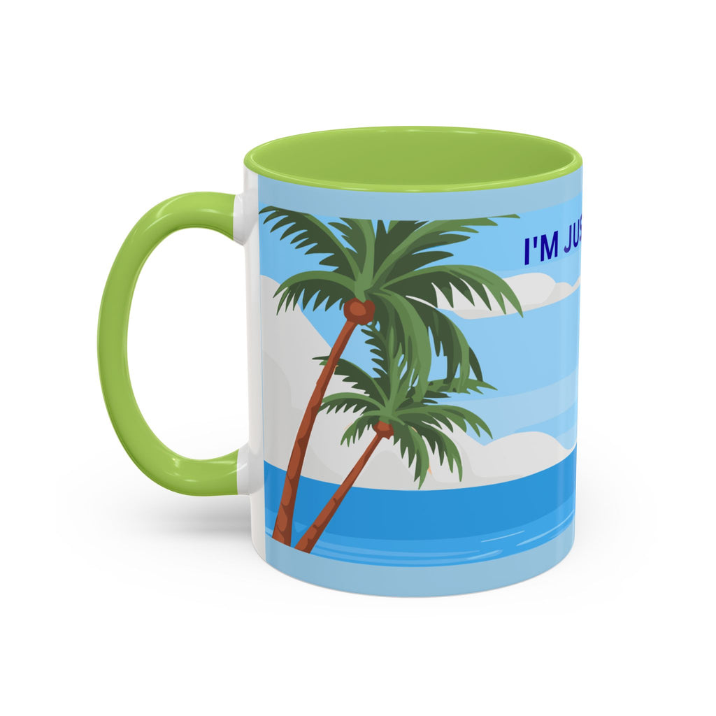 Coffee Mug — “I’m Just Coasting” Tropical Palm Beach Ceramic Accent Mug