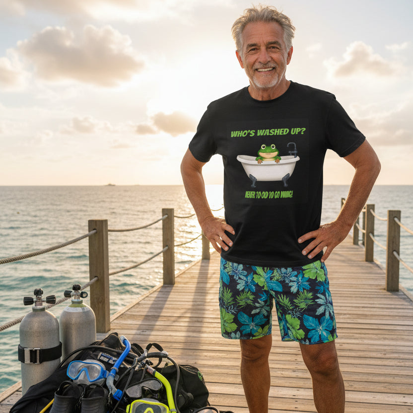 Washed up T-Shirt Cute Frog Bathtub Diving Tee