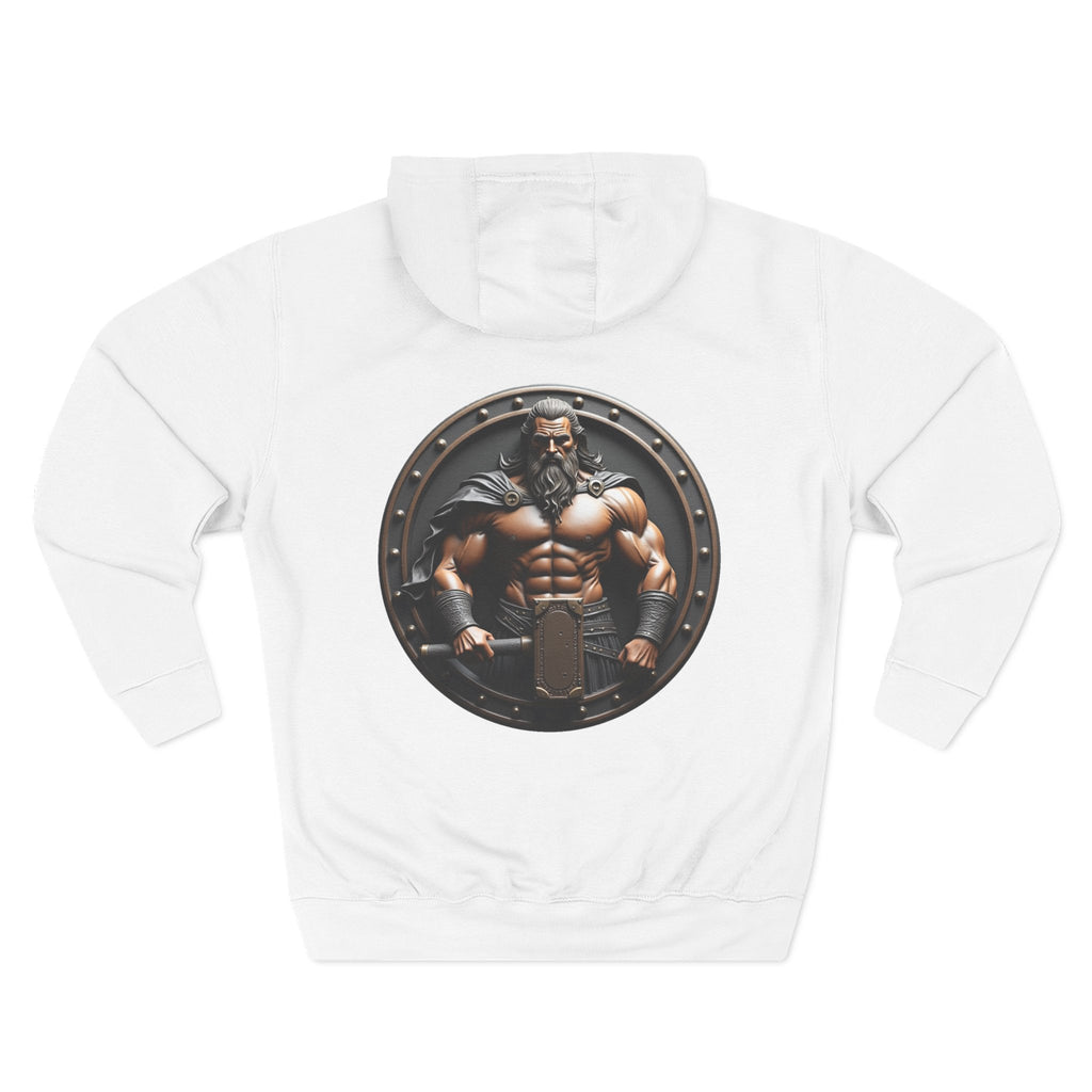Viking Warrior Shield Hoodie — Muscular Norse Mythology Graphic Hoodie