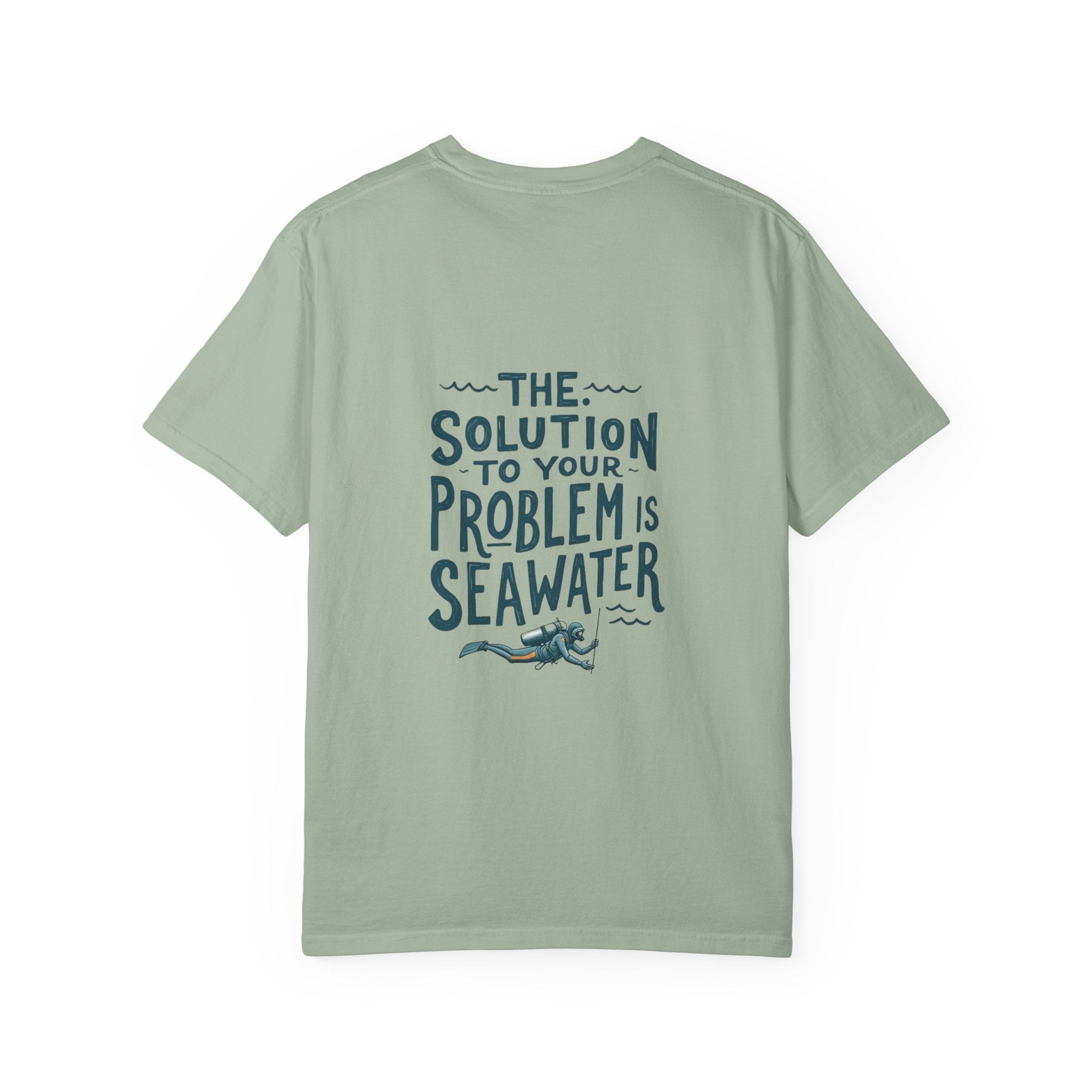 Sea Therapy T-Shirt — "The Solution to Your Problem is Seawater" Ocean Quote Tee