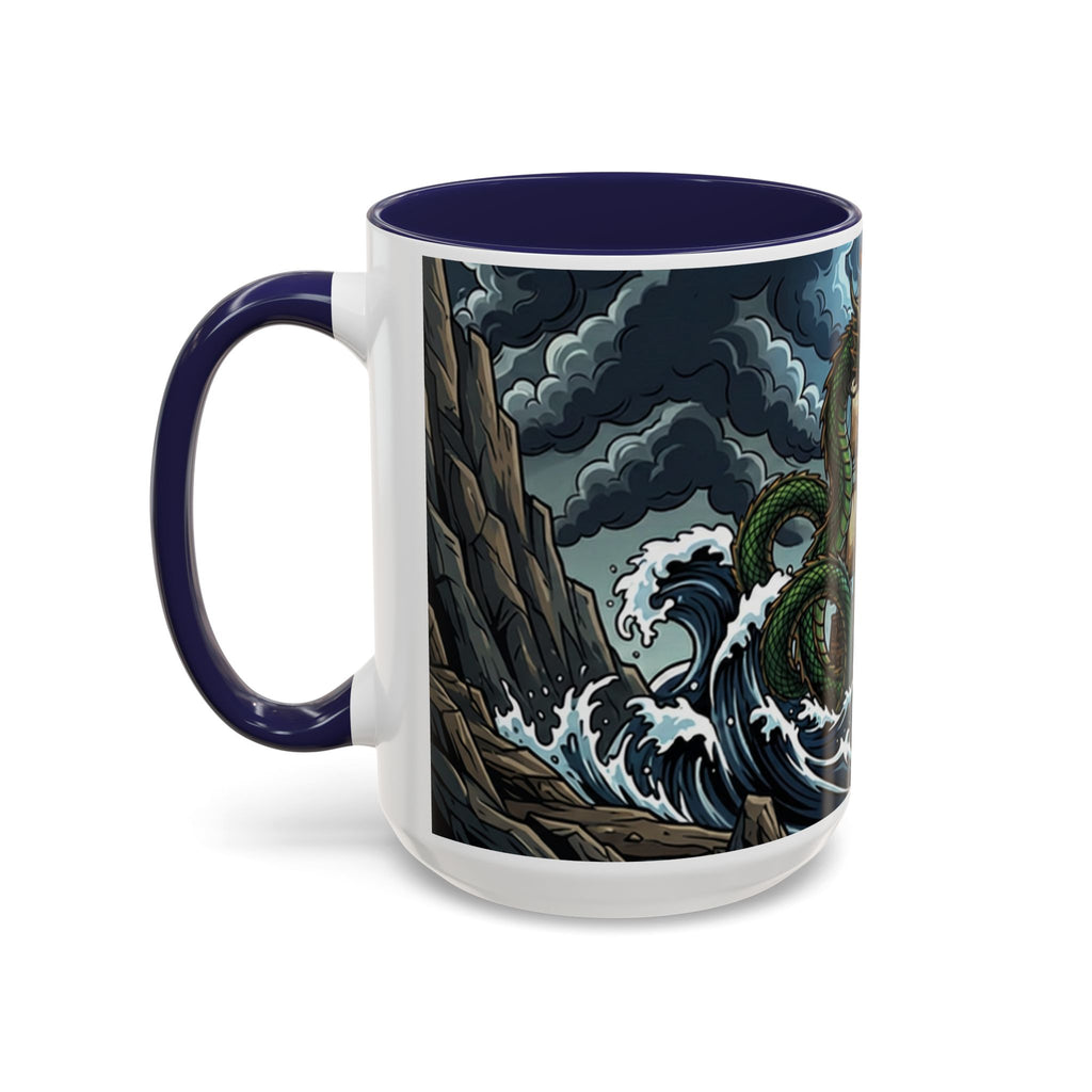 Sea Serpent Attack Coffee Mug — Nautical Storm Art Accent Mug (11/15oz)